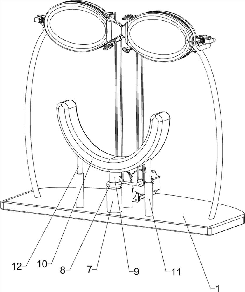 A vertical eye massage device for ophthalmology