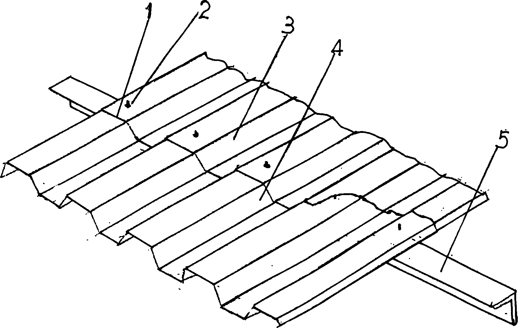 Equal pressure structure waterproof method for die-mould steel plate tile roof