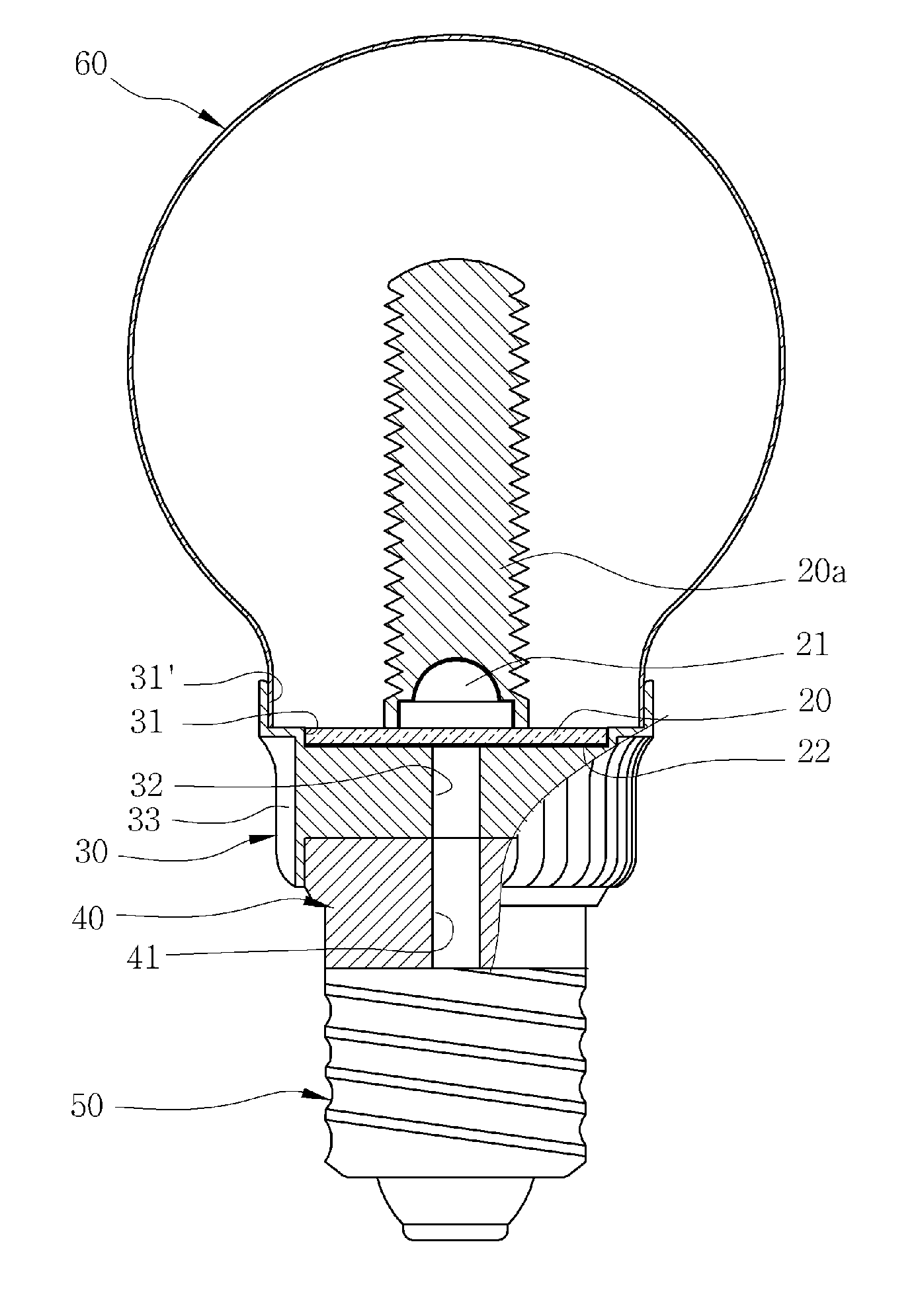 Bulbtype lamp with light emitting diodes using alternating current