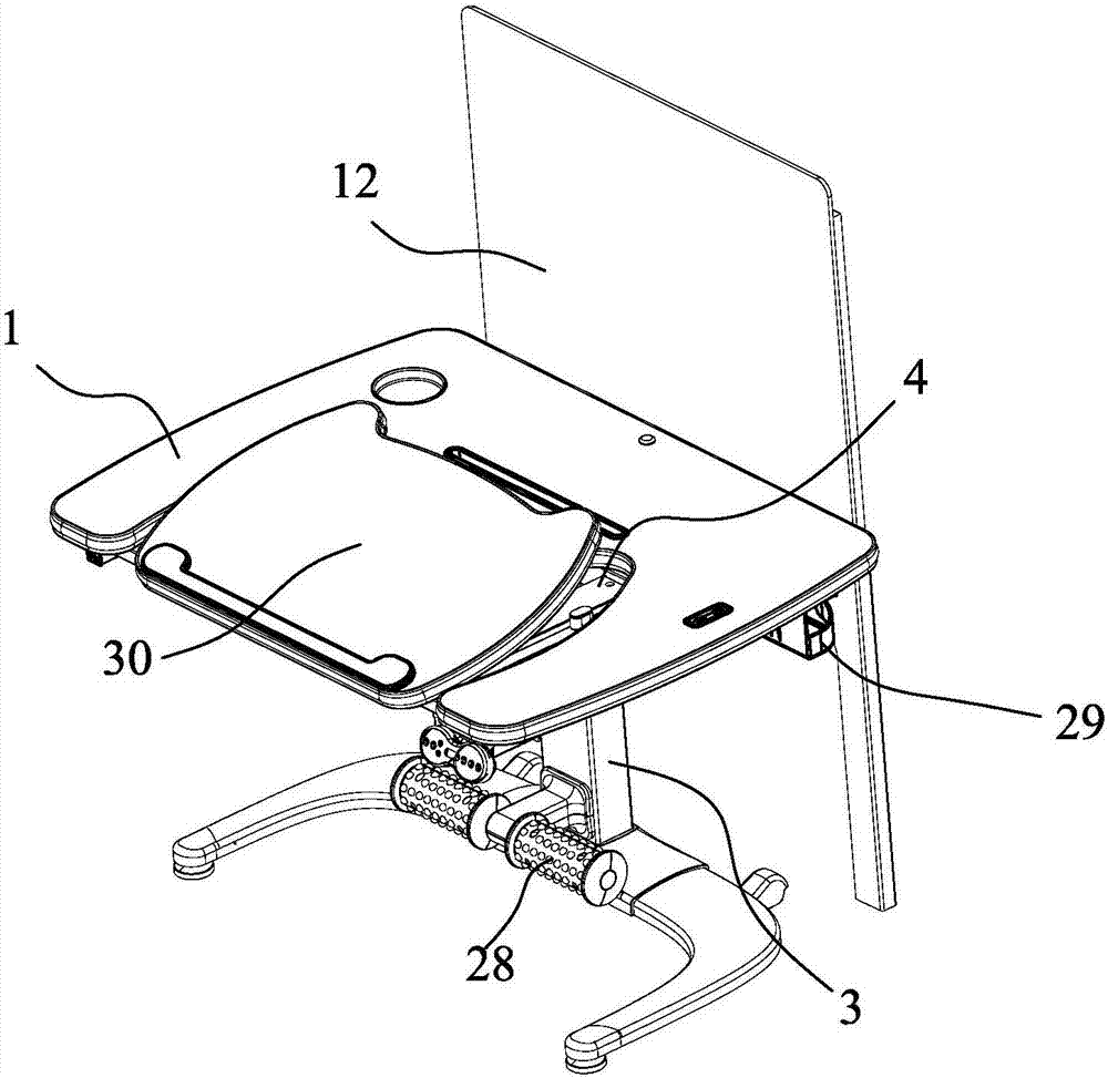 Table with projection device