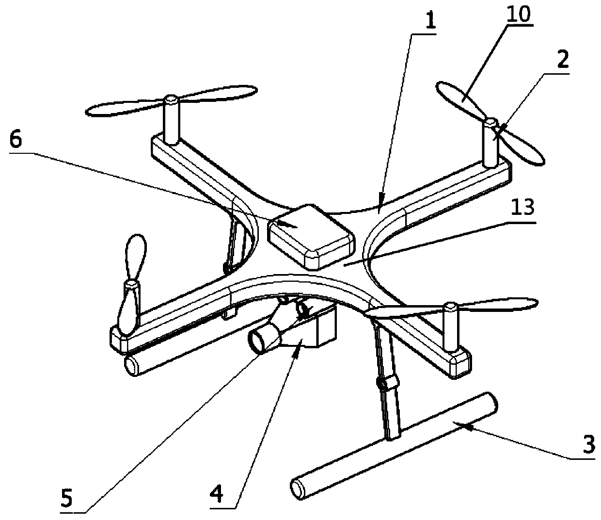 Community cruise robot based on quadrotor unmanned aerial vehicle structure