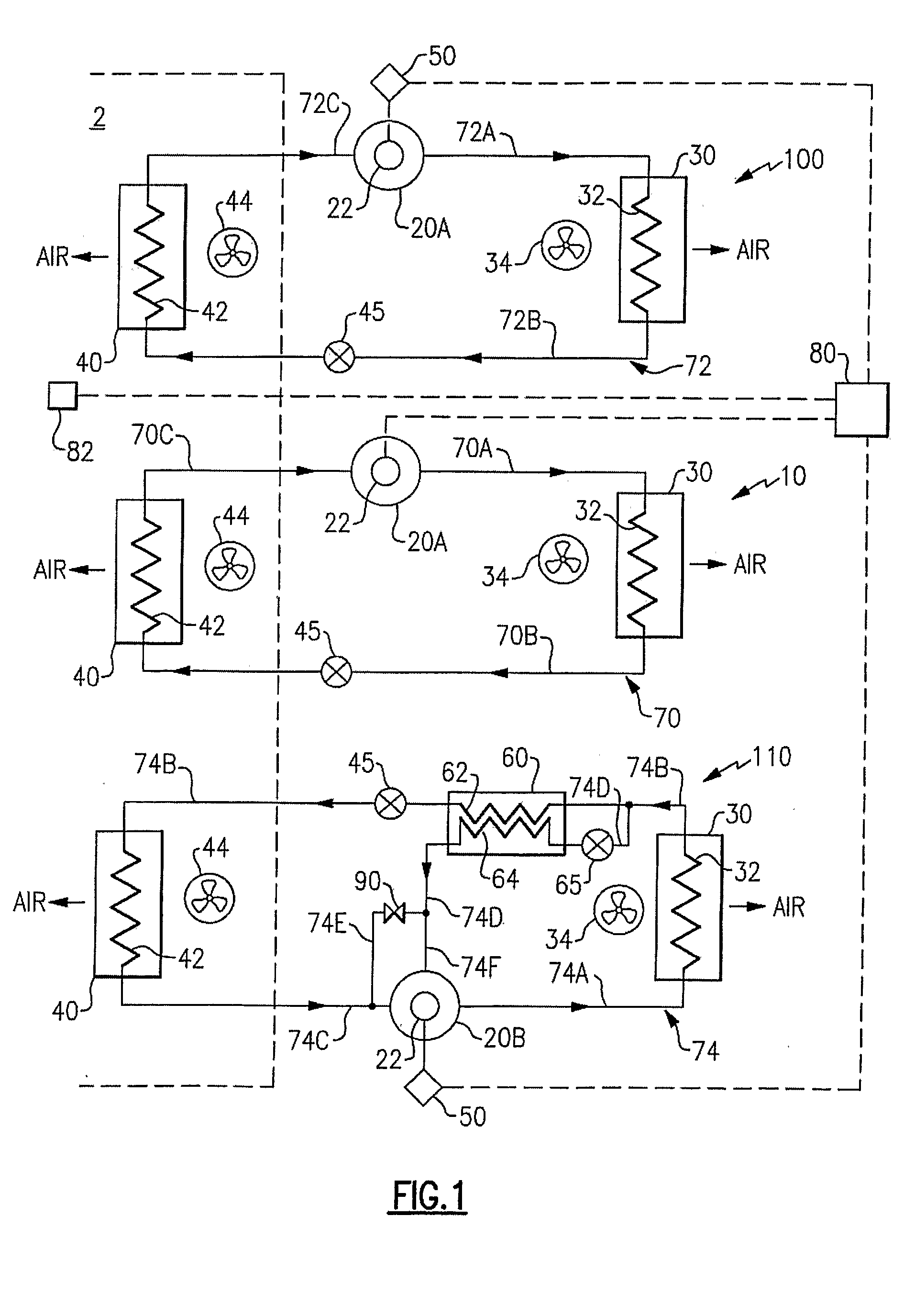 Variable Capacity Multiple Circuit Air Conditioning System