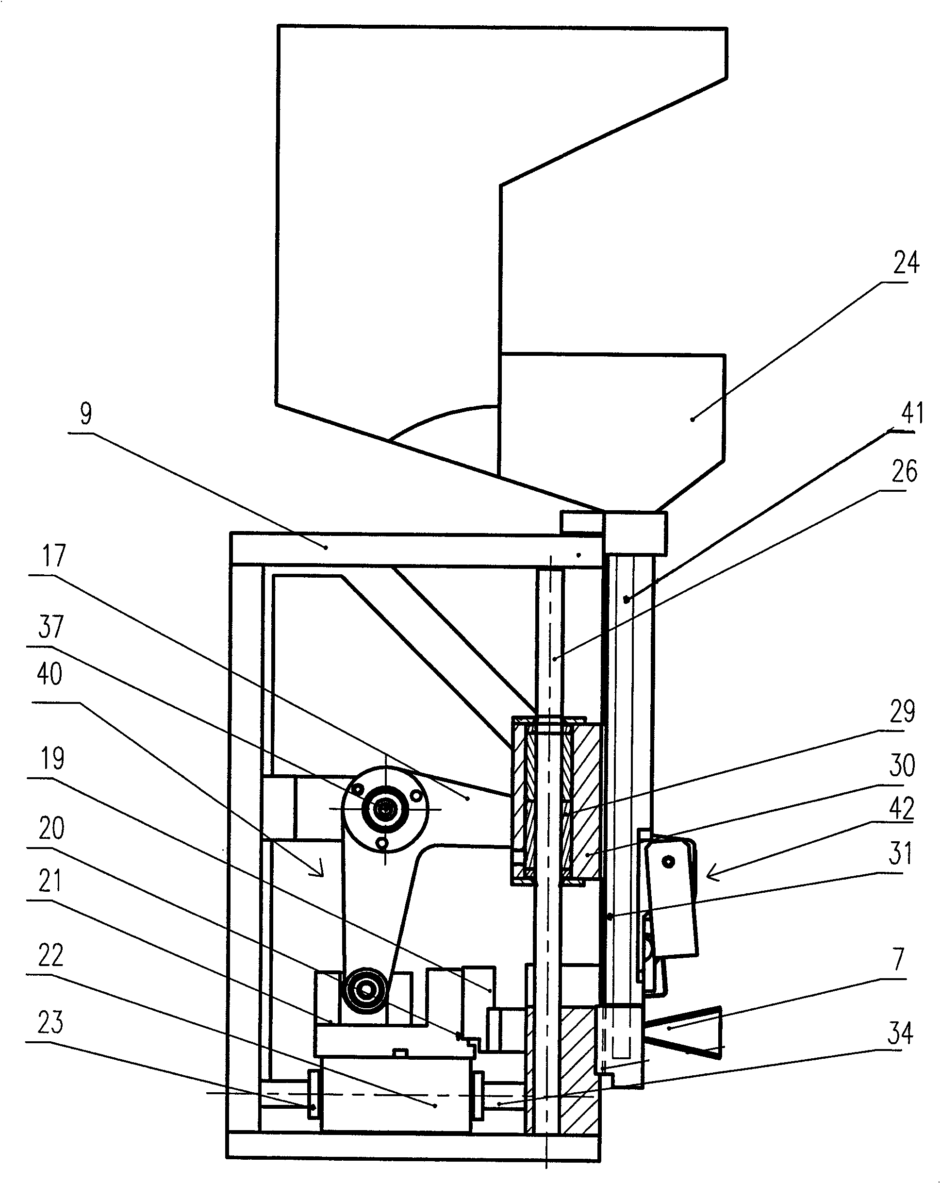 Automatic capsule falling and pushing-out linkage mechanism