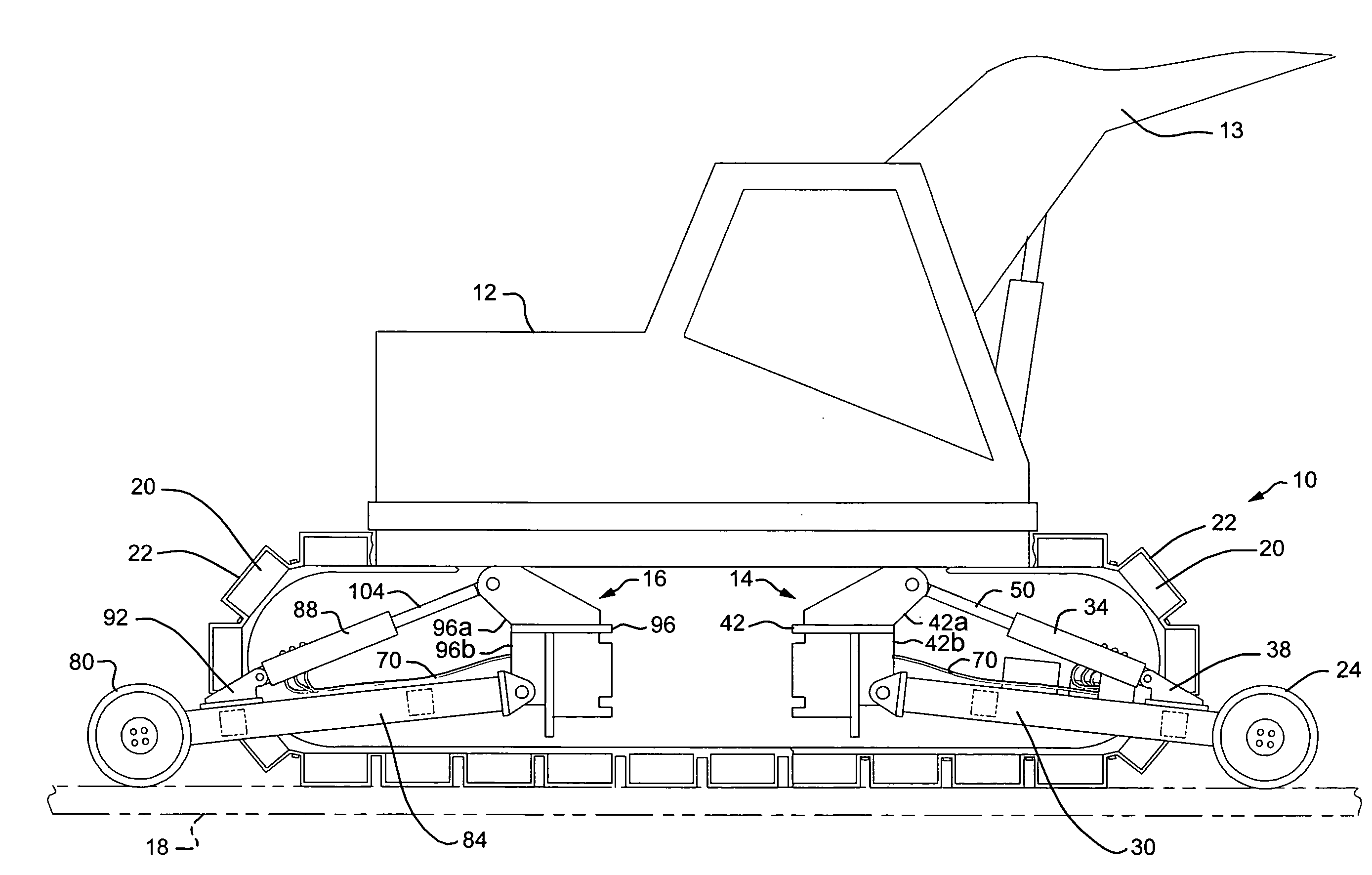 Apparatus for enabling an excavator to mount, demount and travel on railroad tracks