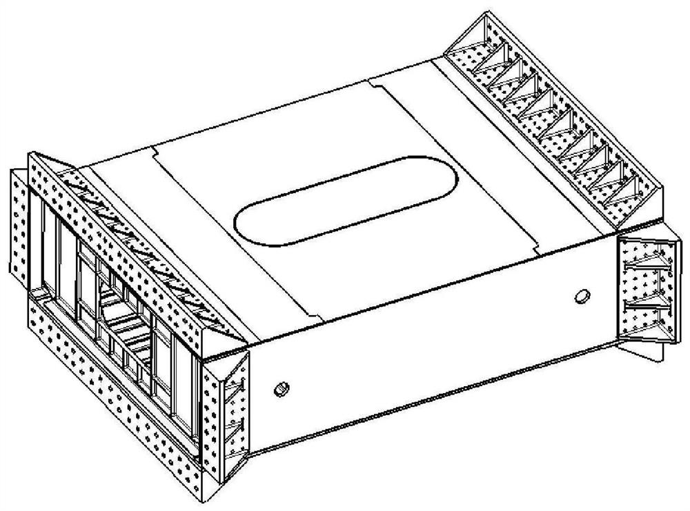 Aircraft wing rib collapse large-opening stiffened wall plate shear test equipment and method