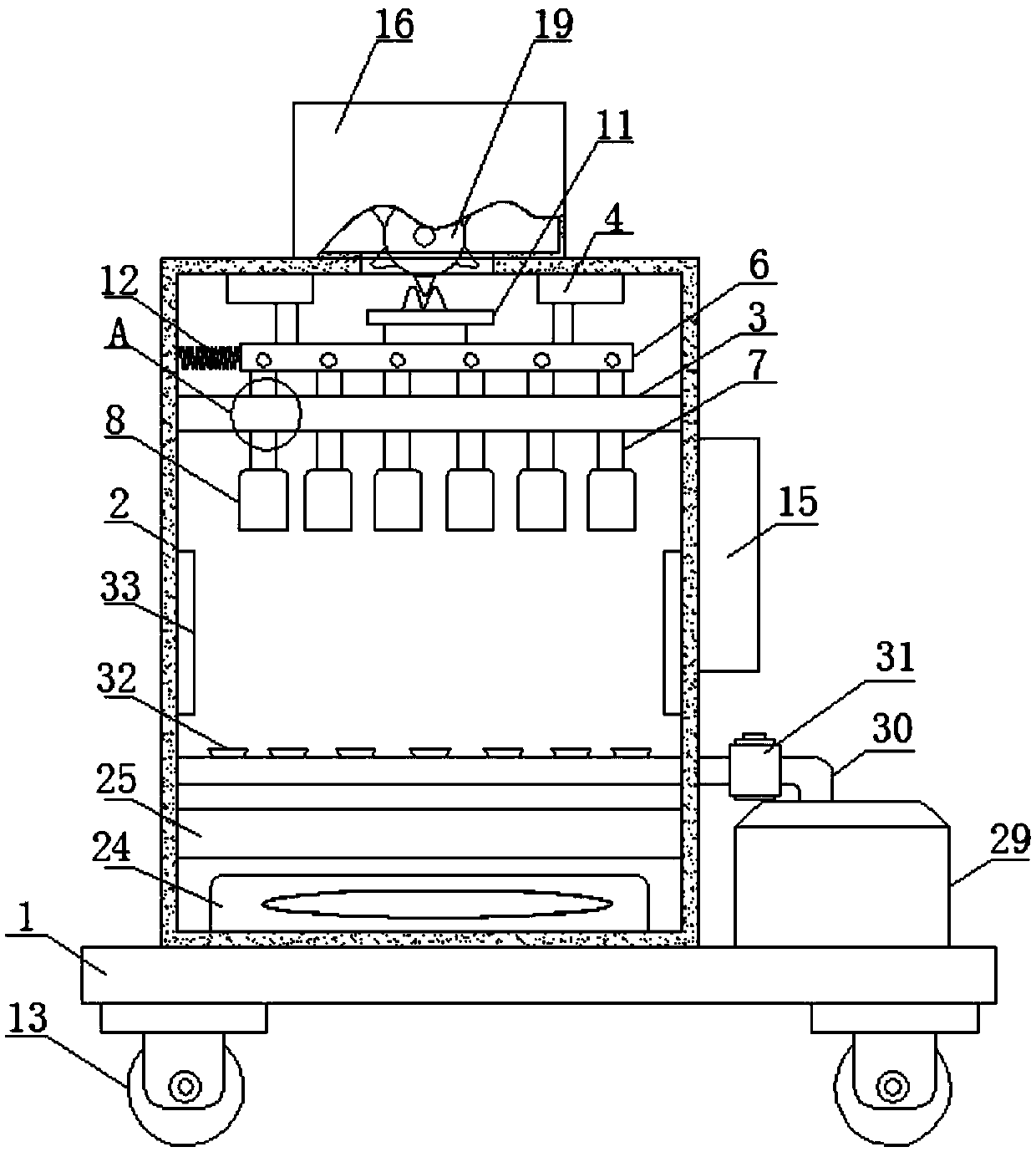 Swinging type bath towel drying device