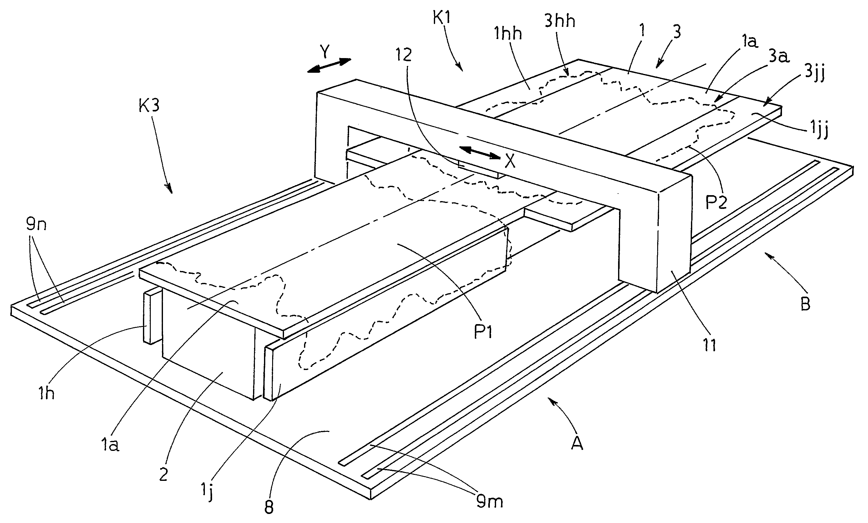 Work Table For an Automatic Machine For Cutting Leathers and the Like