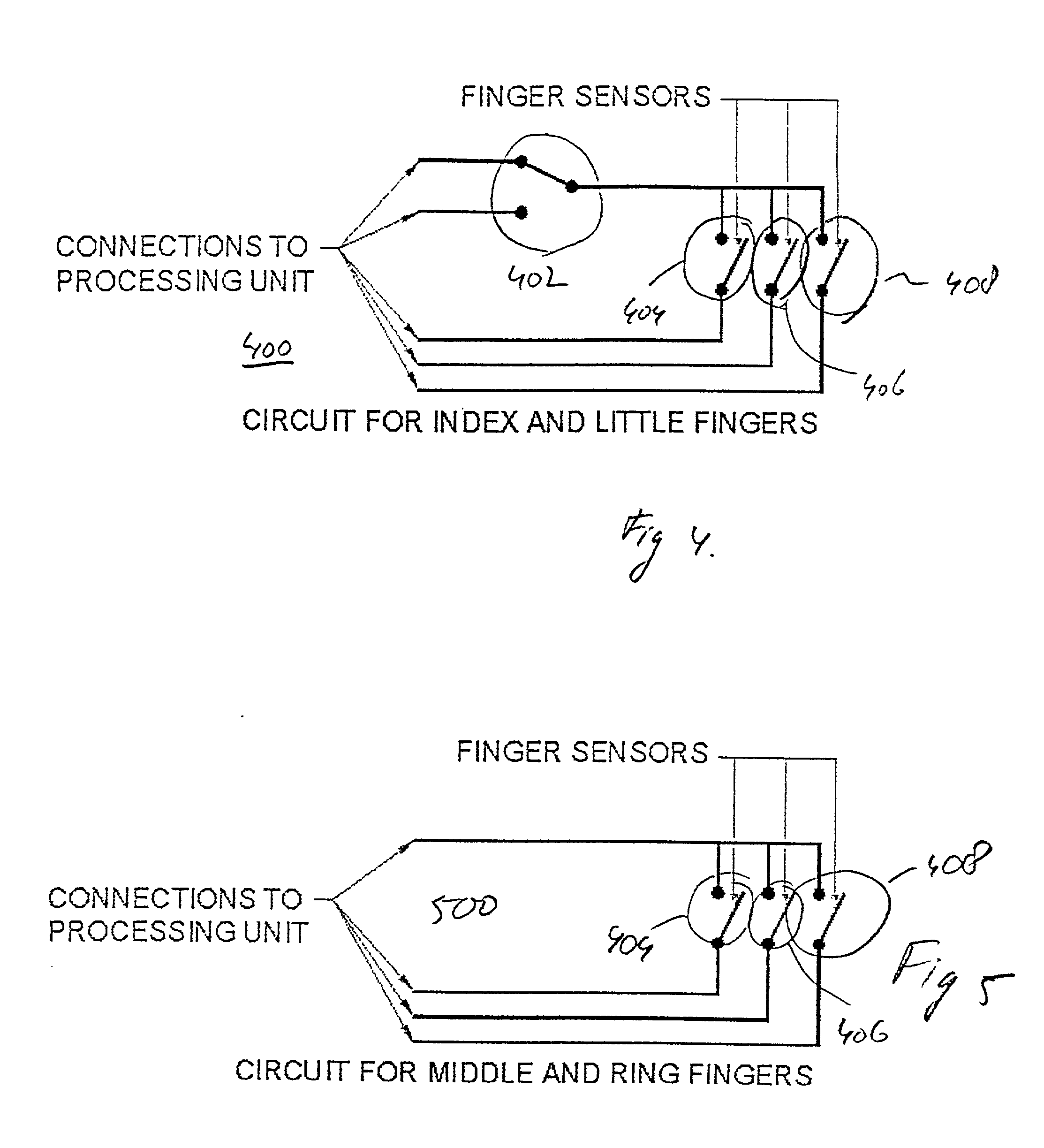 Multiple pressure sensors per finger of glove for virtual full typing