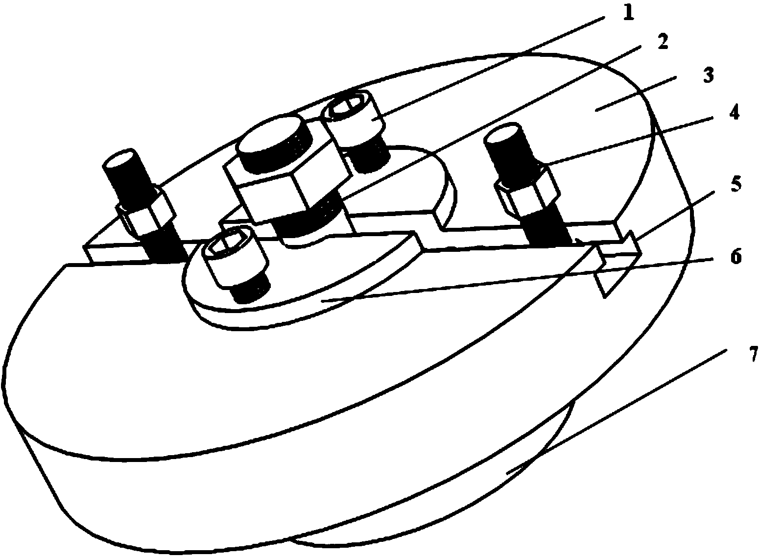 Clamp for difficult-to-machine material turning surface observing and turning experimental method