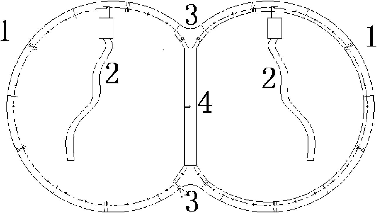 Multi-point back synchronous injection method of double circular shield tunnel