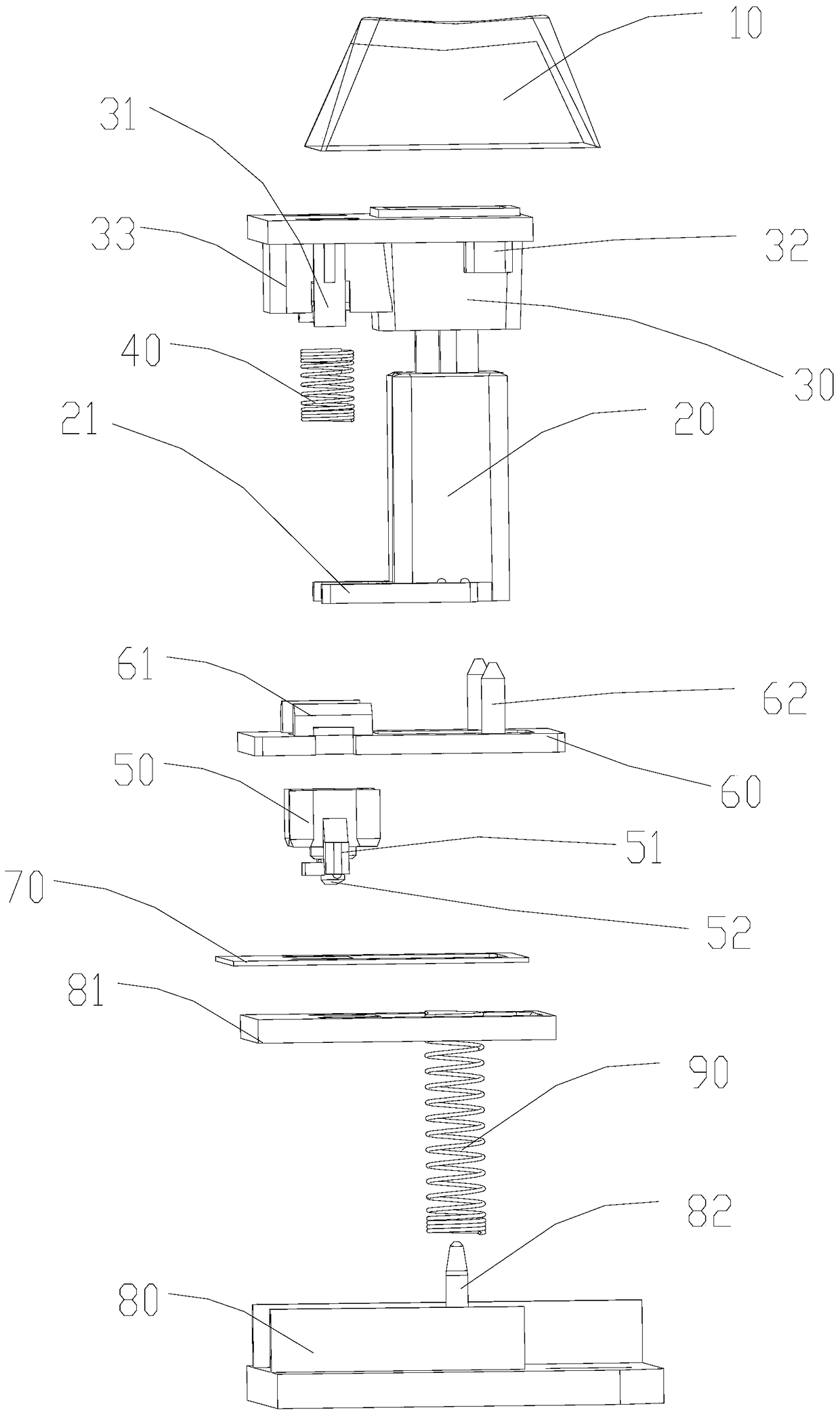 A kind of button structure and its mechanical keyboard and assembly method