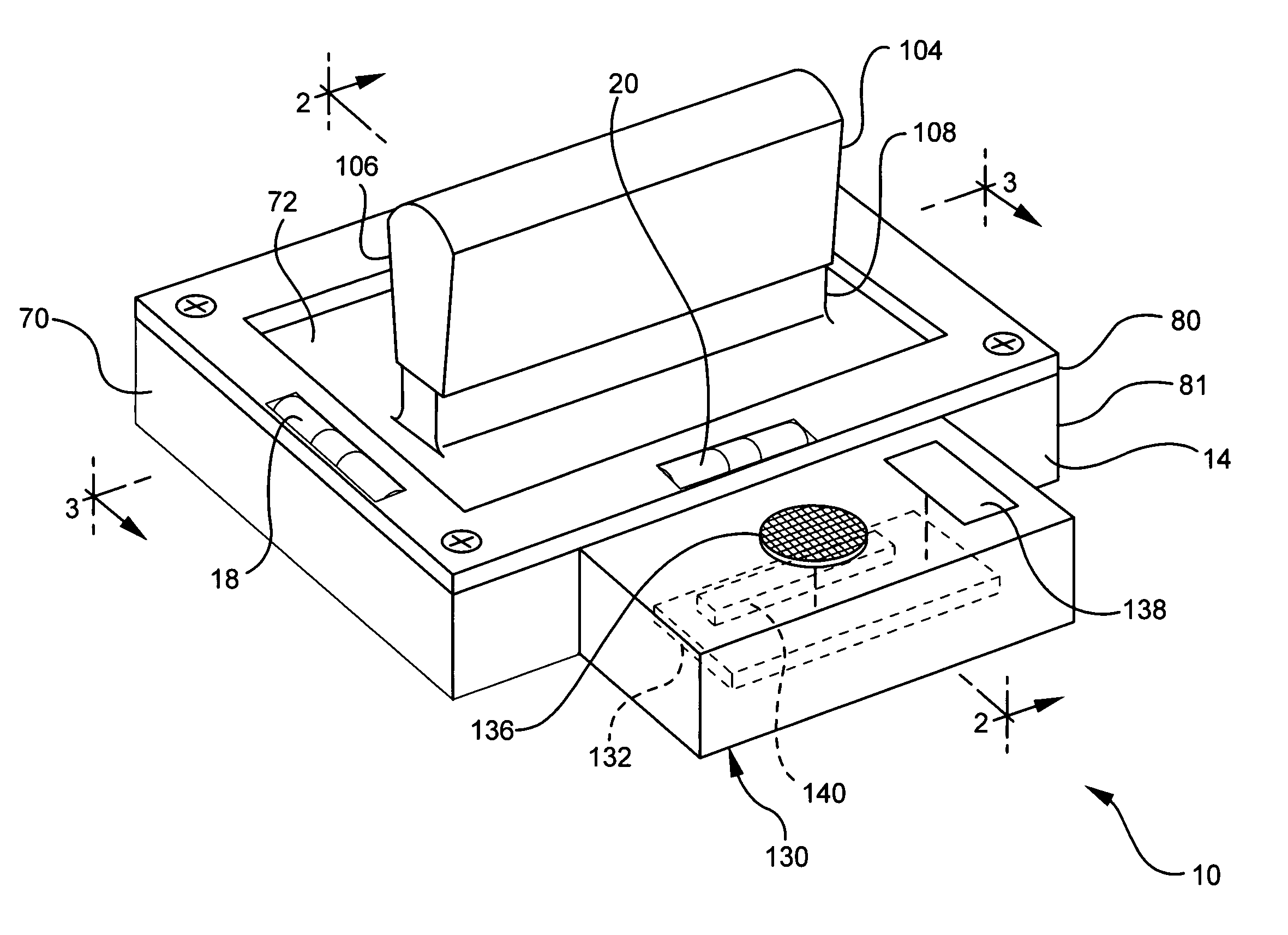 Printing device including stud finder for installing gem electrical outlet box