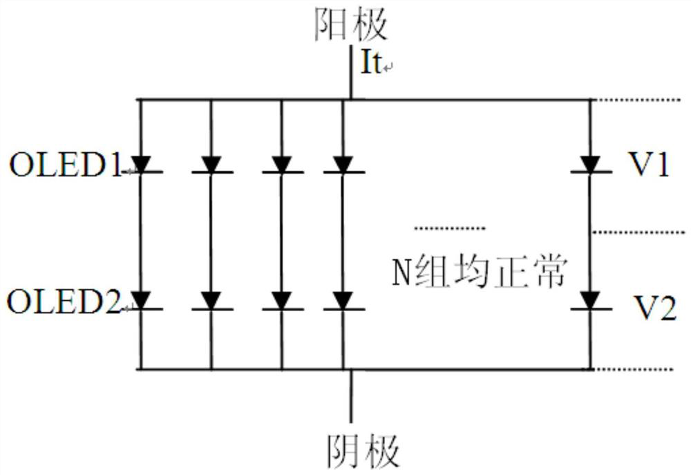 A kind of oled lighting screen body with light-emitting elements connected in series and preparation method thereof