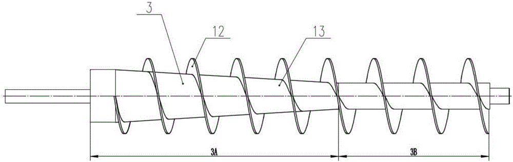 Pectin dedicated volute sludge dehydrator and screw shaft thereof