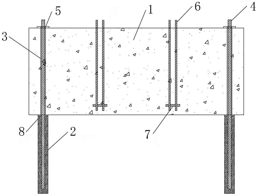 Rock anchor rod foundation structure