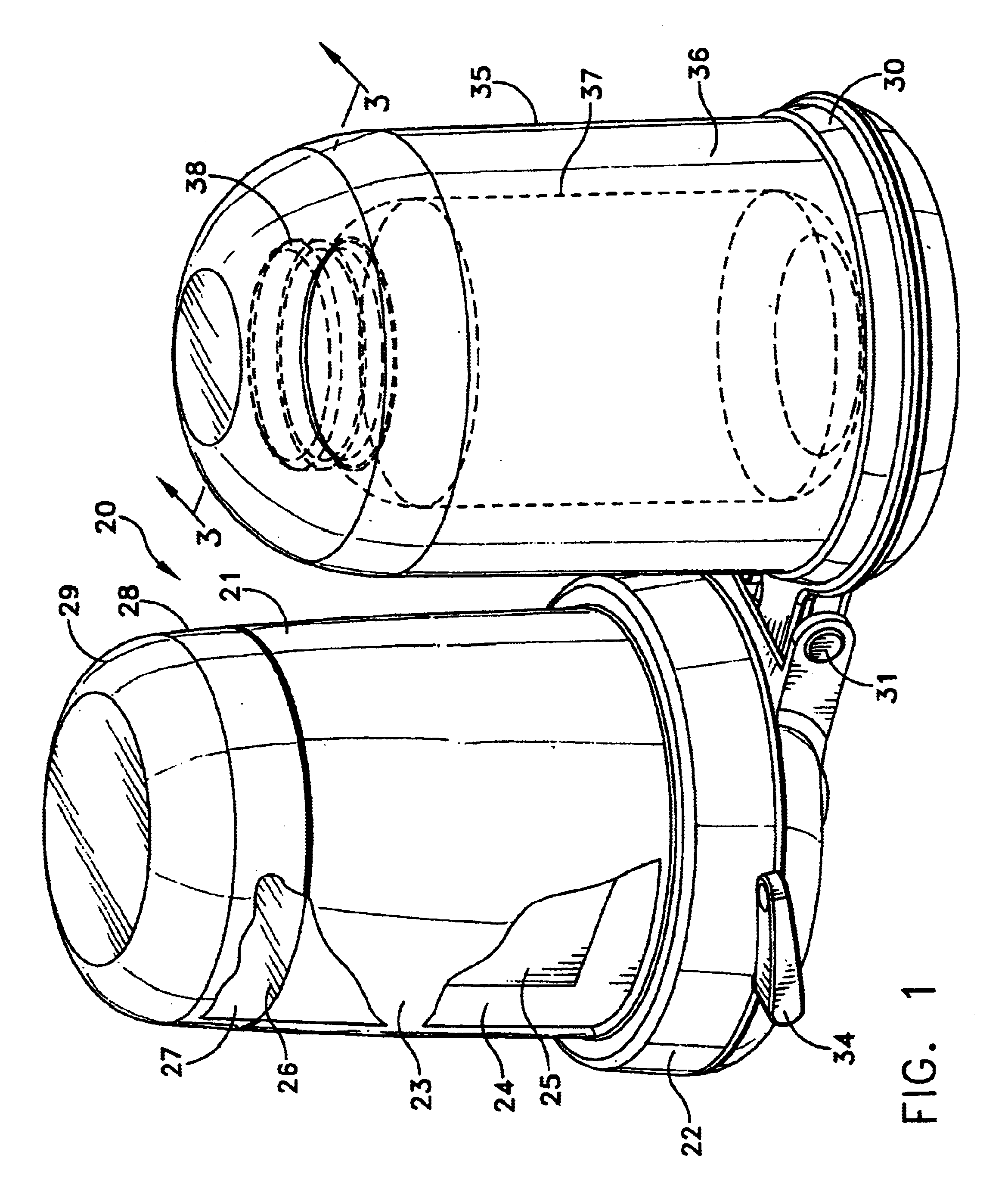 Appliance for storing articles in an evacuated container