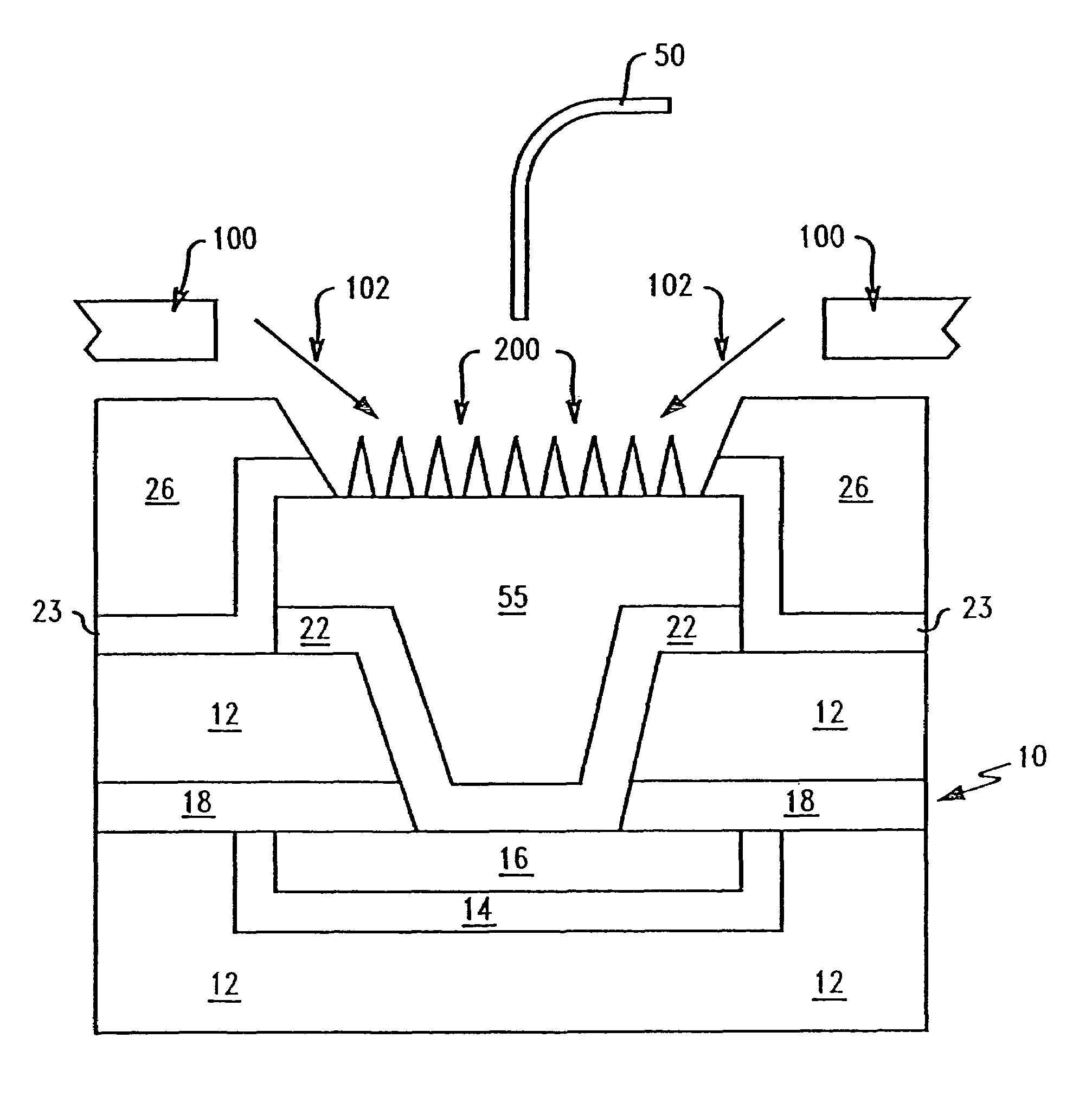 Roughened bonding pad and bonding wire surfaces for low pressure wire bonding