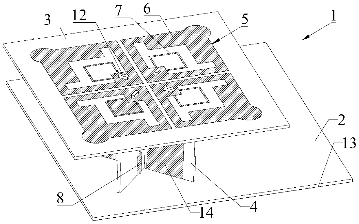 Broadband base station oscillator antenna and base station antenna