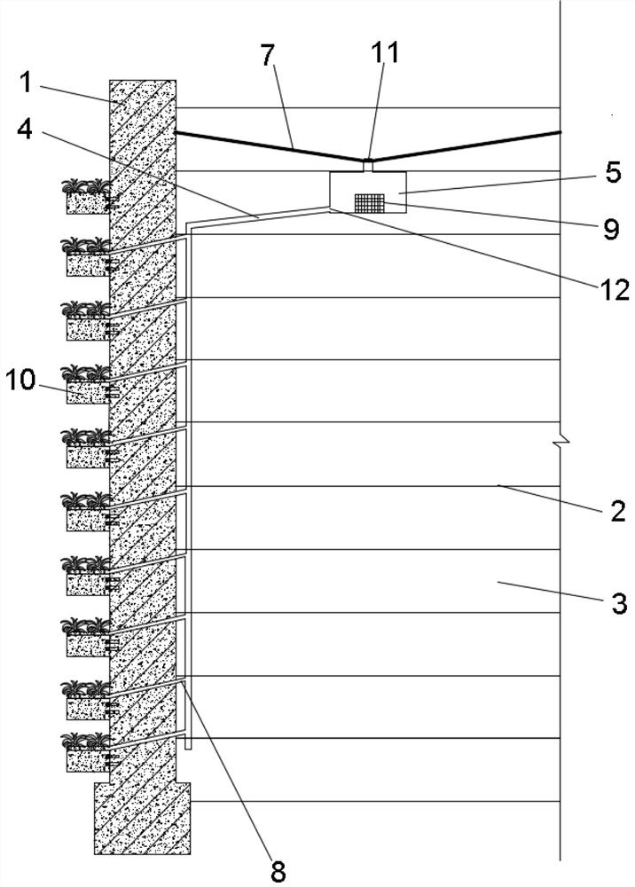 Panel reinforced ecological retaining wall structure of pre-buried blind ditch and construction method