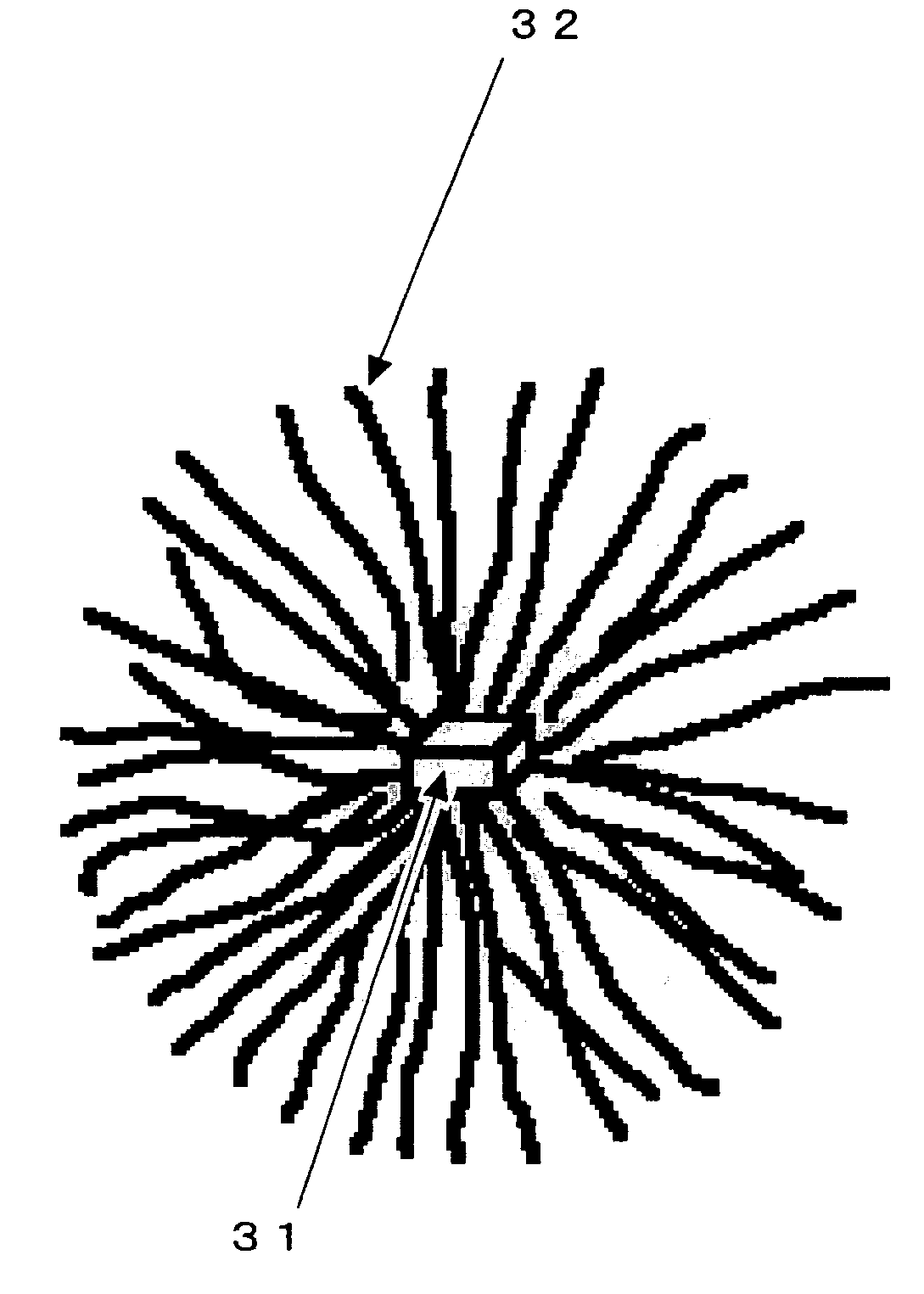 Cladophora-Form Carbon, Process for Producing the Same and Production Apparatus