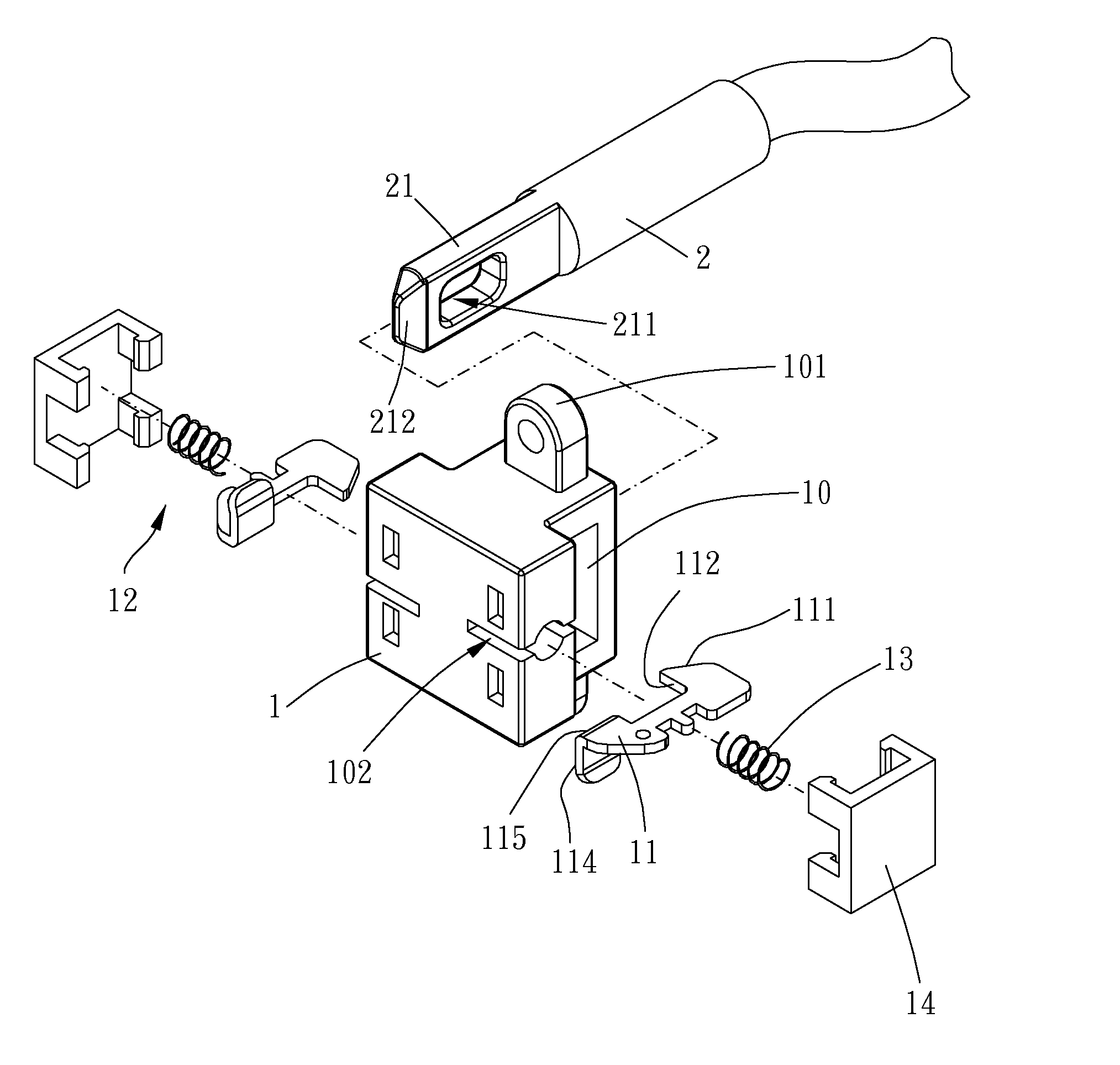 Engagement structure for a cable head