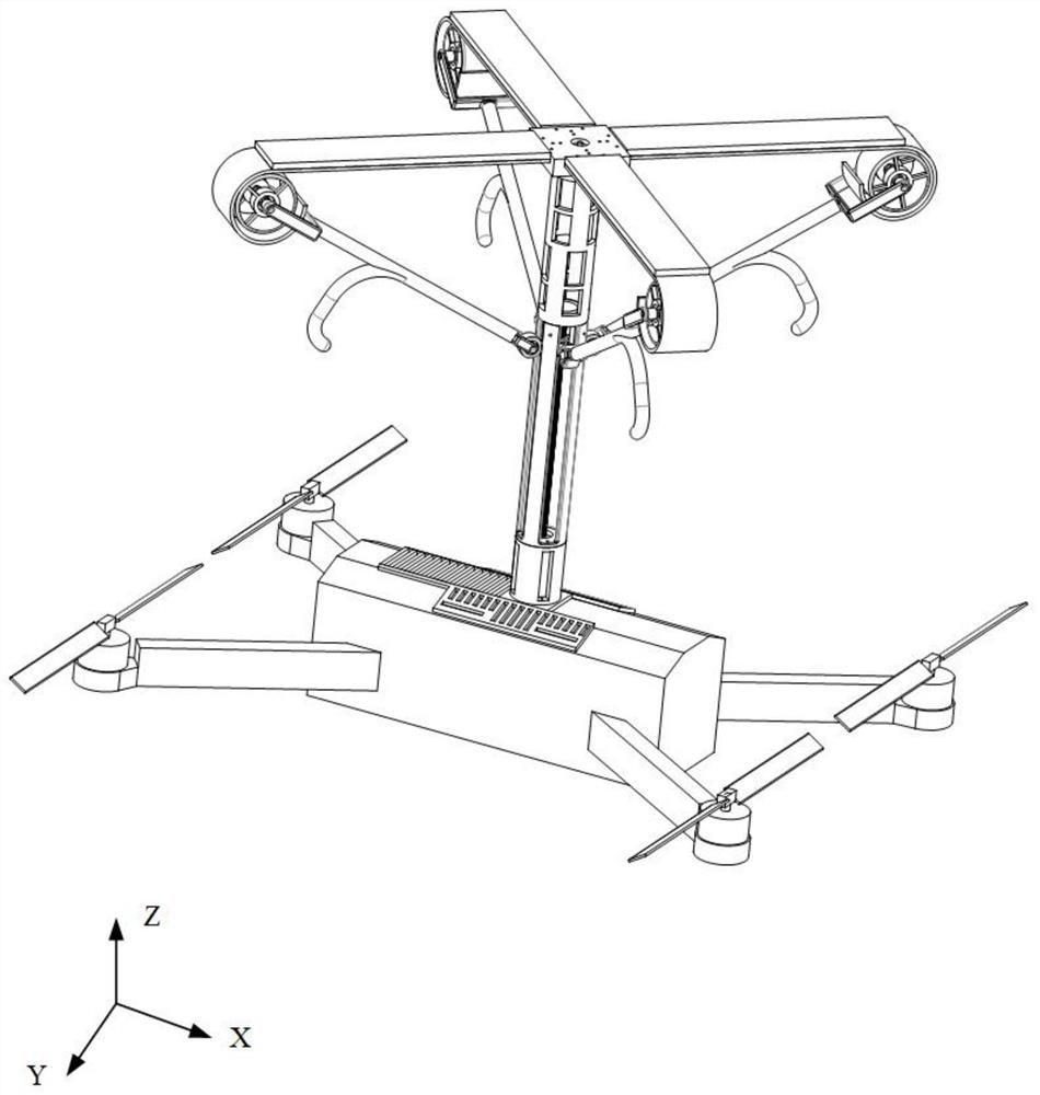 Multi-rotor bionic roosting UAV and attached motion method