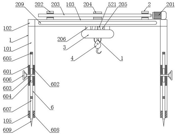 Bridge gantry crane hanging bracket and using method thereof