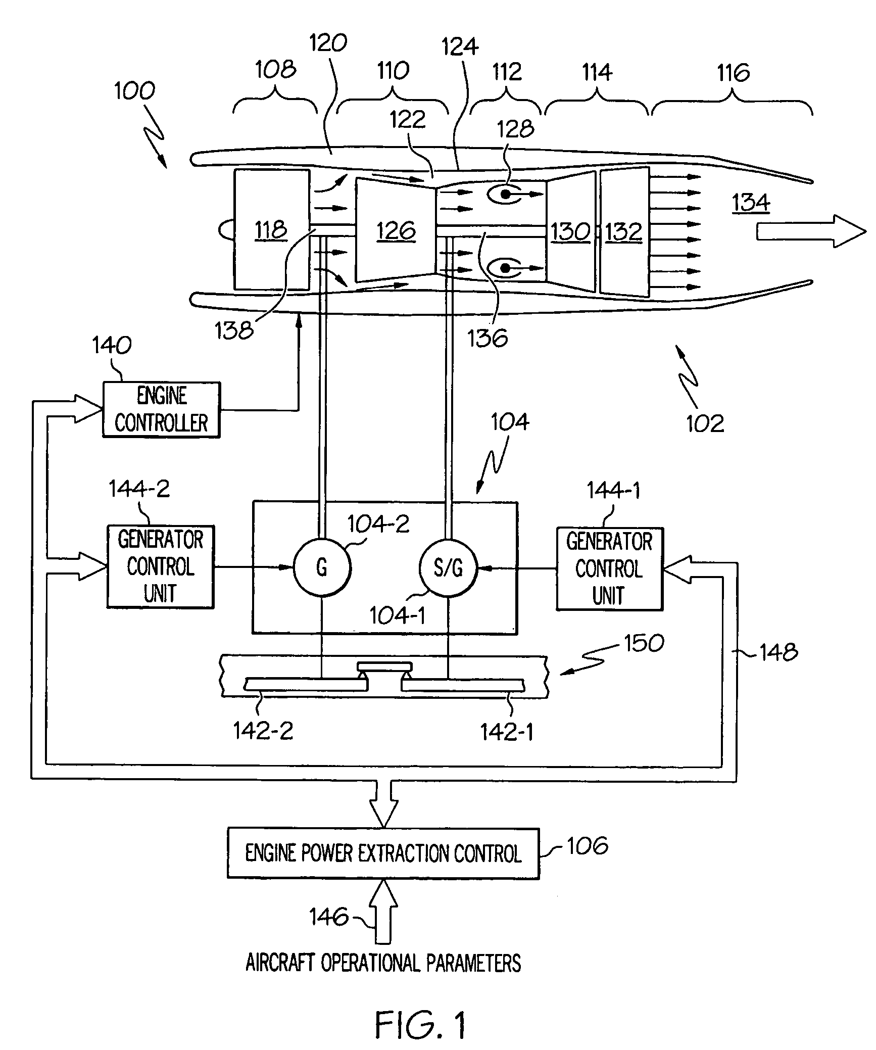 Engine power extraction control system