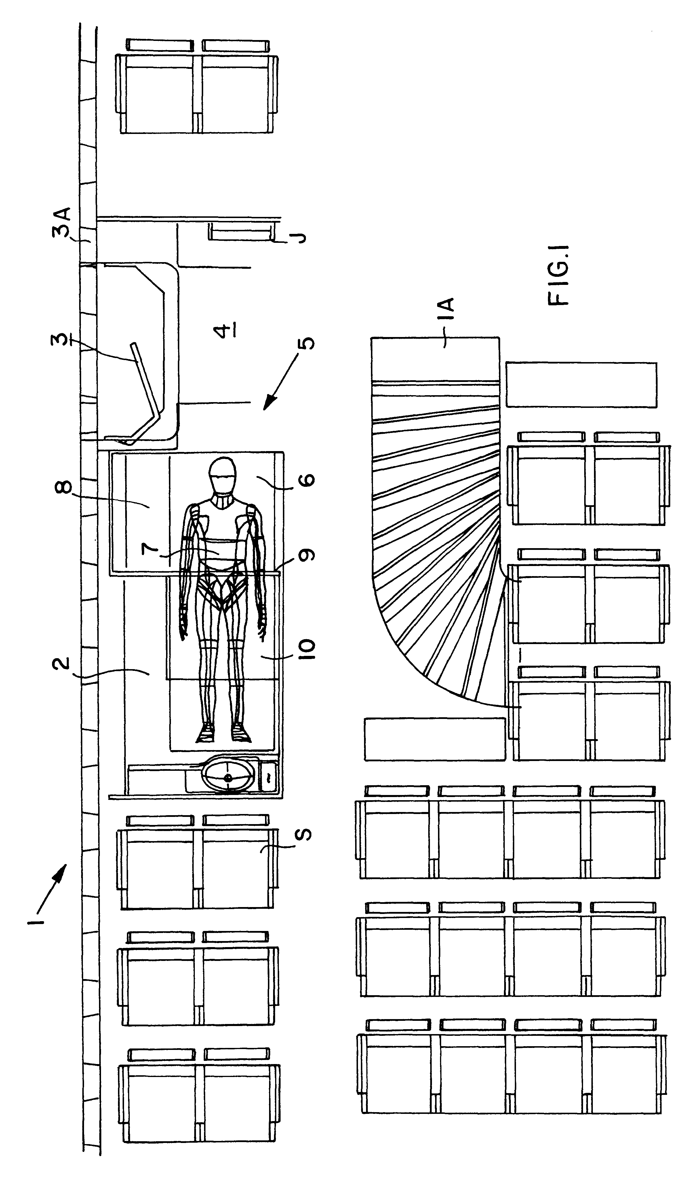 Patient transport arrangement in an aircraft