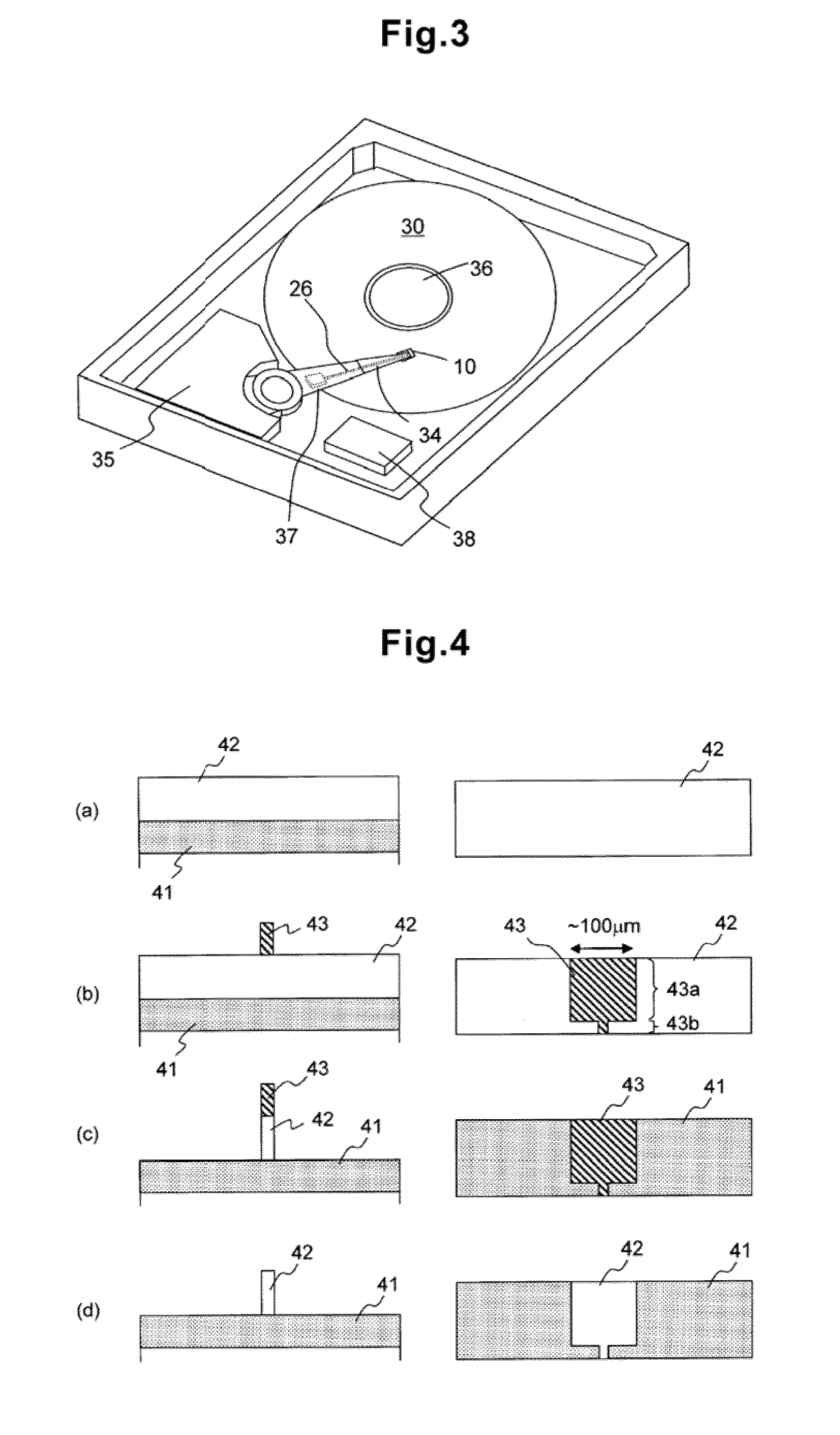 Optically assisted magnetic recording head having a waveguide core with a plate-shaped portion and method of manufacture thereof