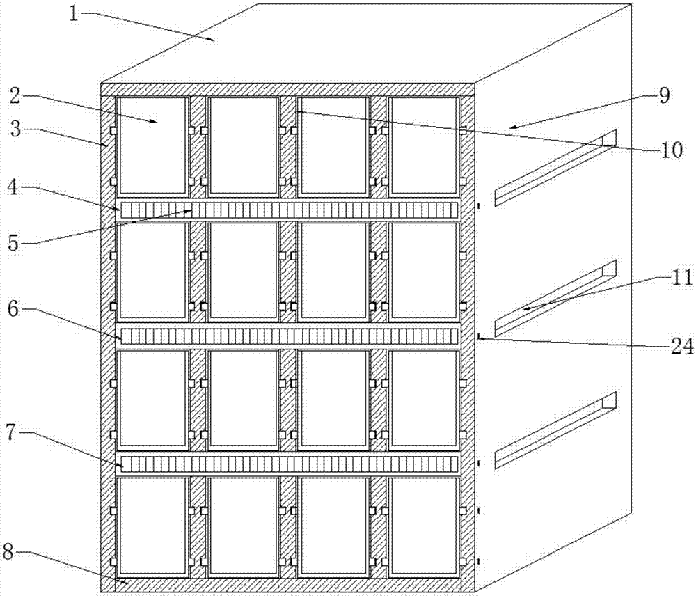 Storage cabinet for storing financial bills