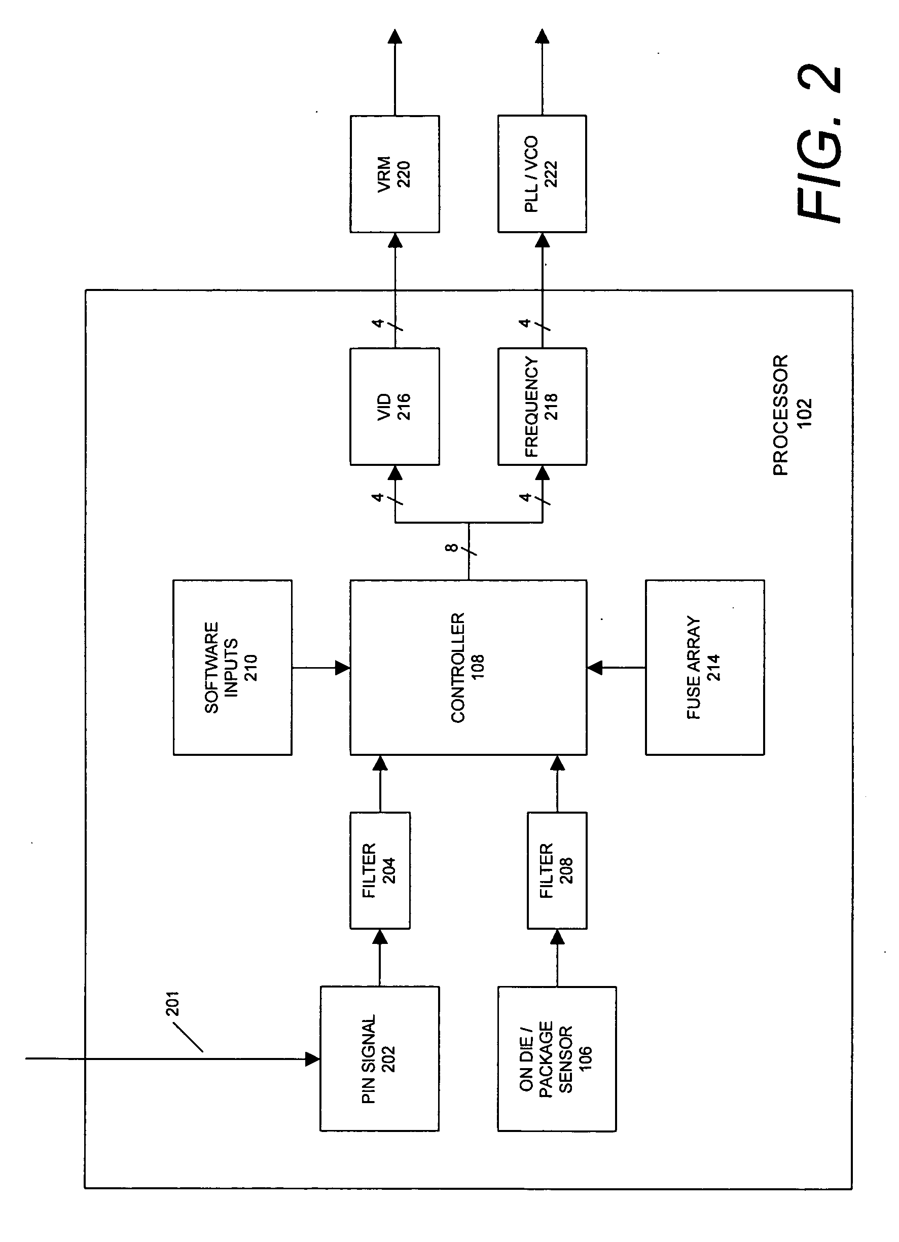 Method and apparatus for adjusting the voltage and frequency to minimize power dissipation in a multiprocessor system