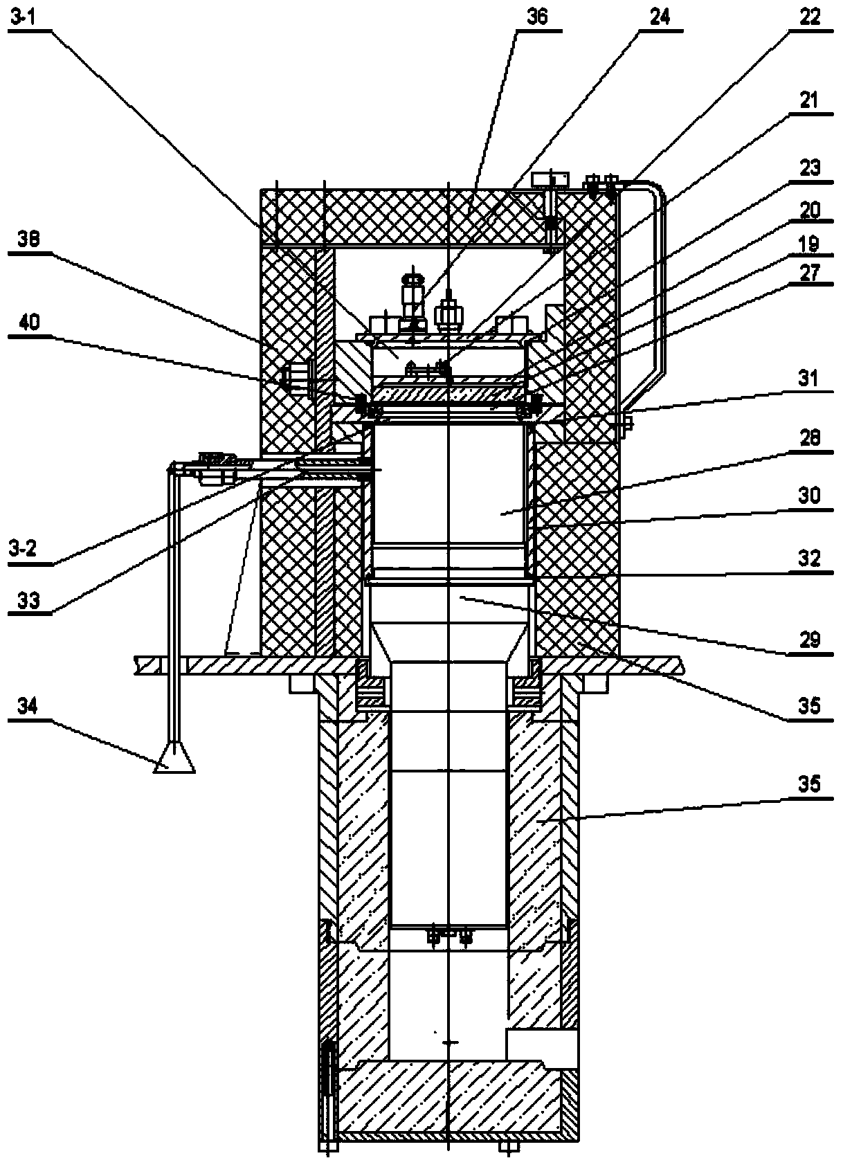 Alpha, beta and gamma radioactive aerosol continuous sampling and measuring device