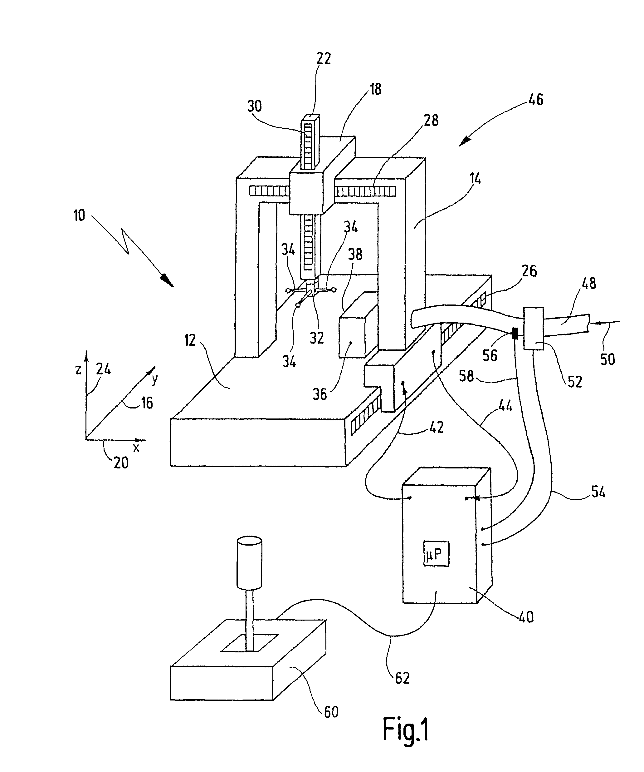 Machine having an air bearing and method for operating such a machine