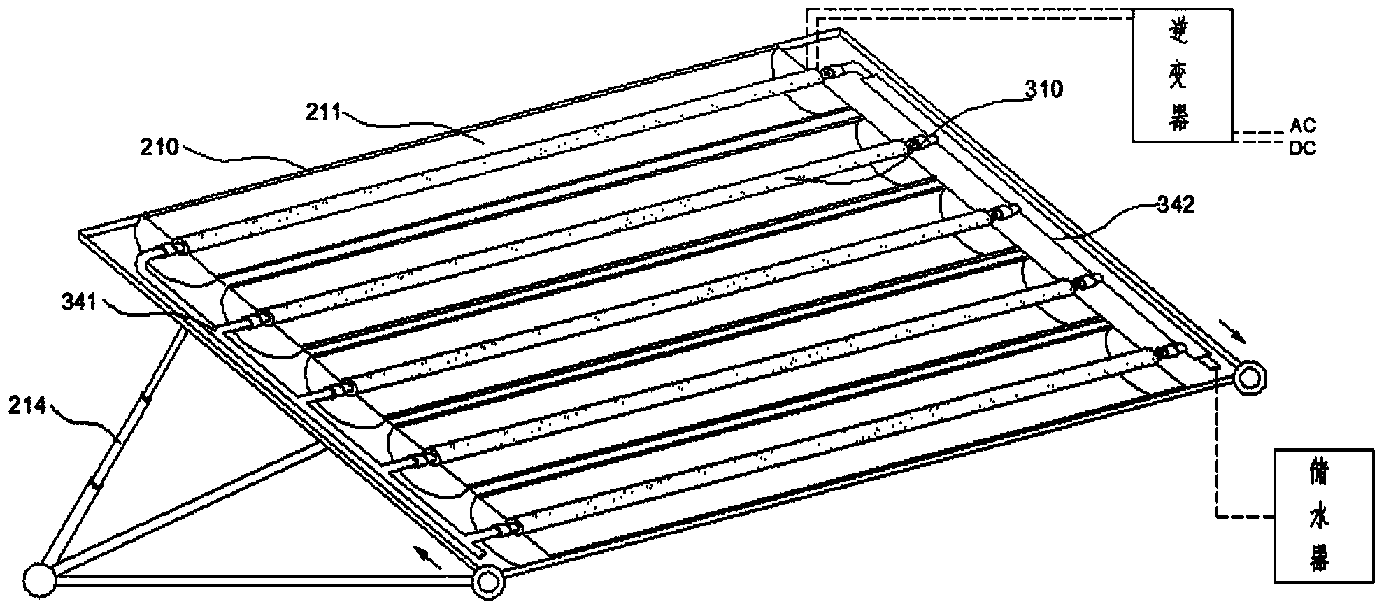 Concentration type solar photoelectric and photo-thermal integrated comprehensive utilization system