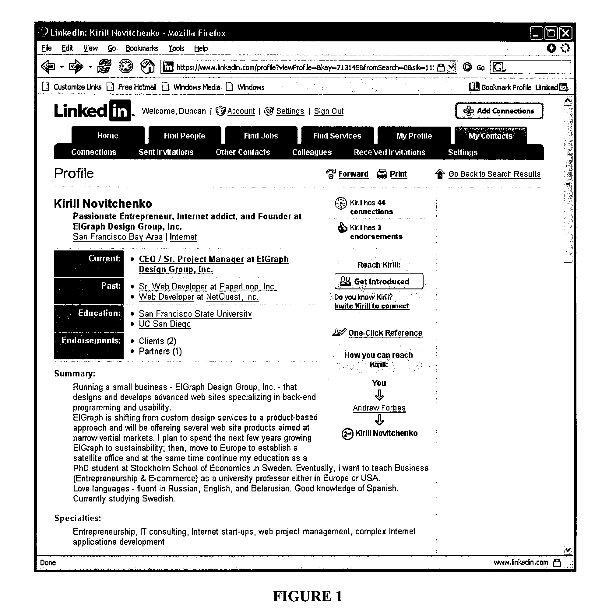 Methods for virally forwarding a search in a social networking system