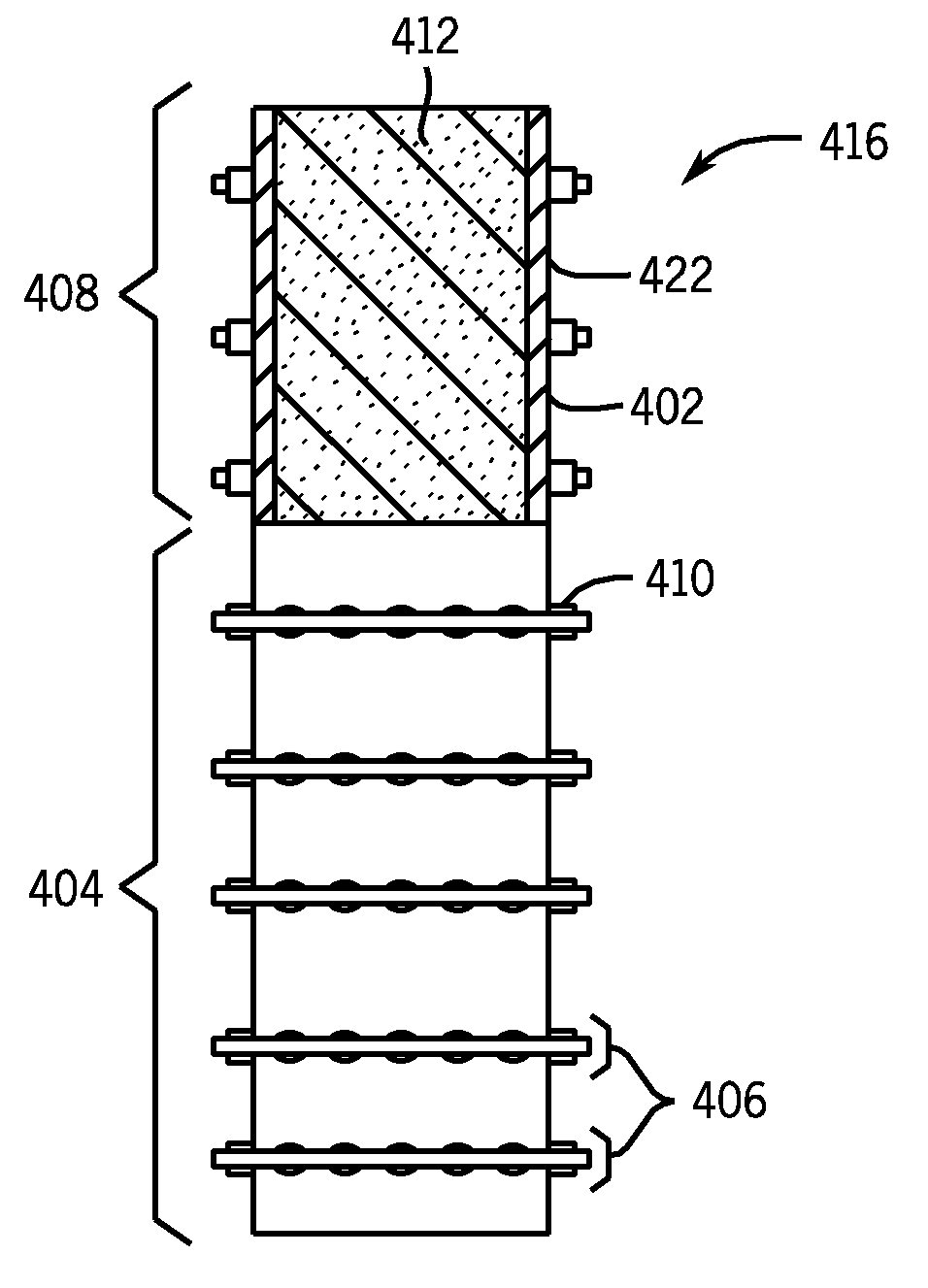 Reinforced thermal energy storage pressure vessel for an adiabatic compressed air energy storage system