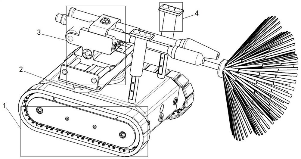 Self-adjusting pipeline cleaning robot and cleaning method