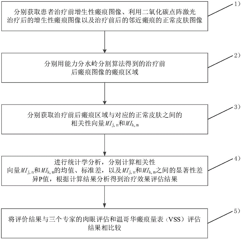 Method and system for evaluating hypertrophic scar treatment effect based on correlation