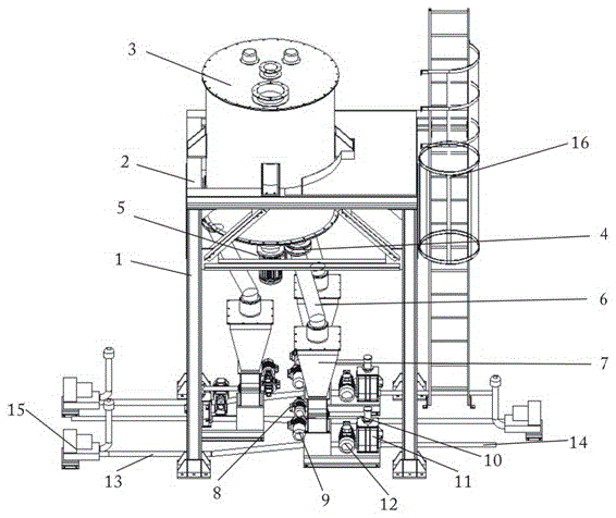 A storage and spraying device for release agent for rubber shredder