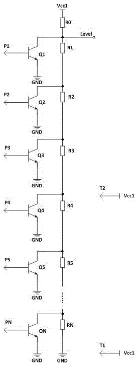 A multi-point liquid level detection circuit