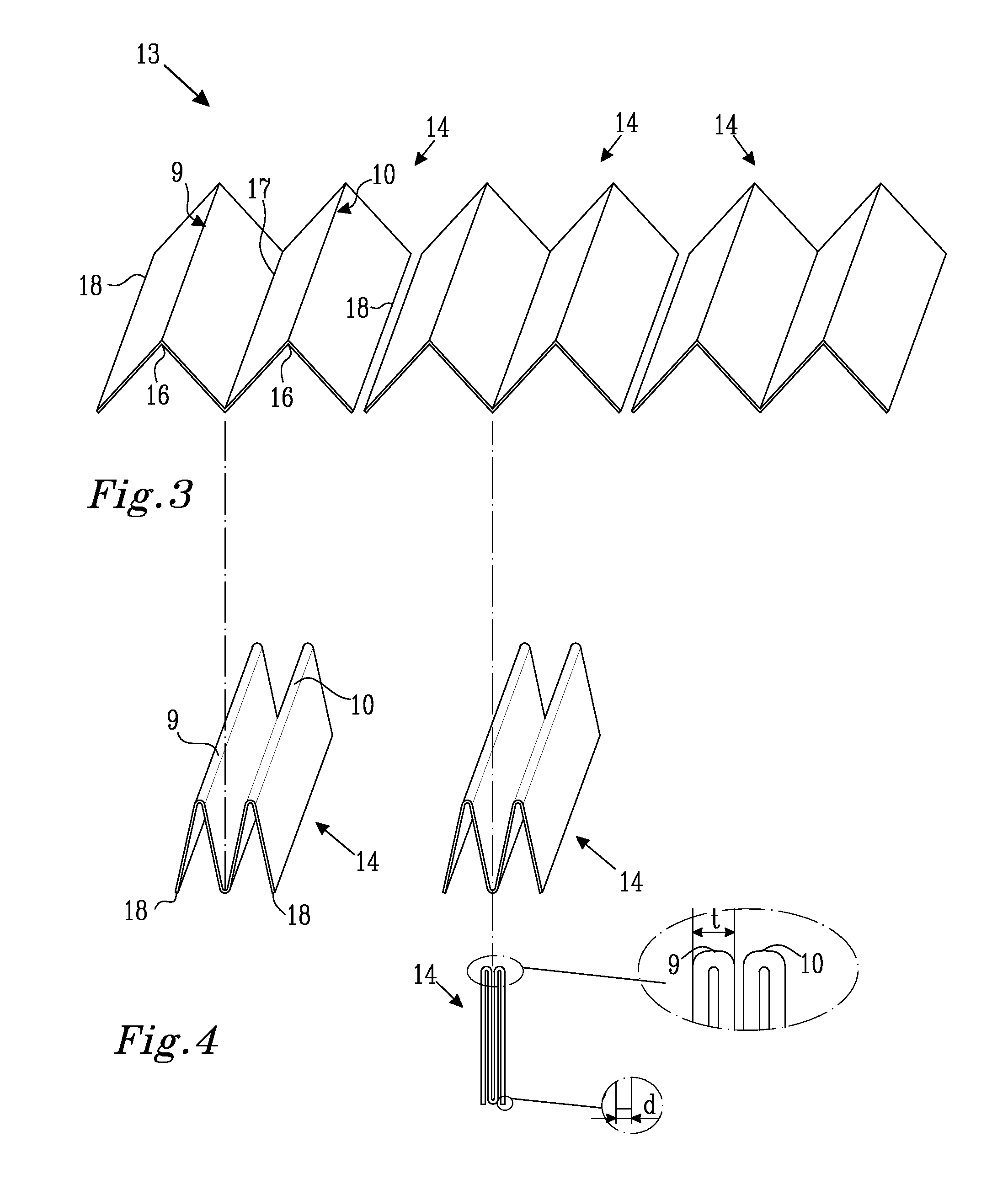 Stack of folded material