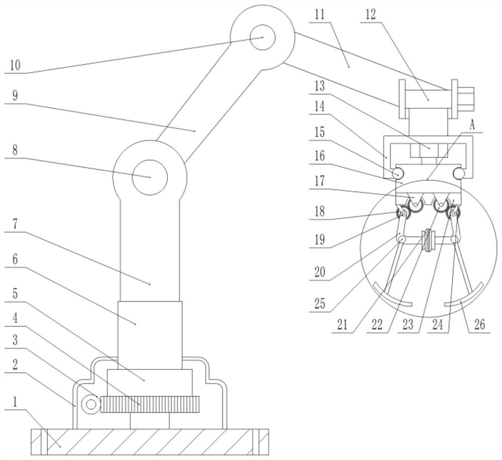 Six-degree-of-freedom manipulator firm in grabbing and capable of preventing sliding