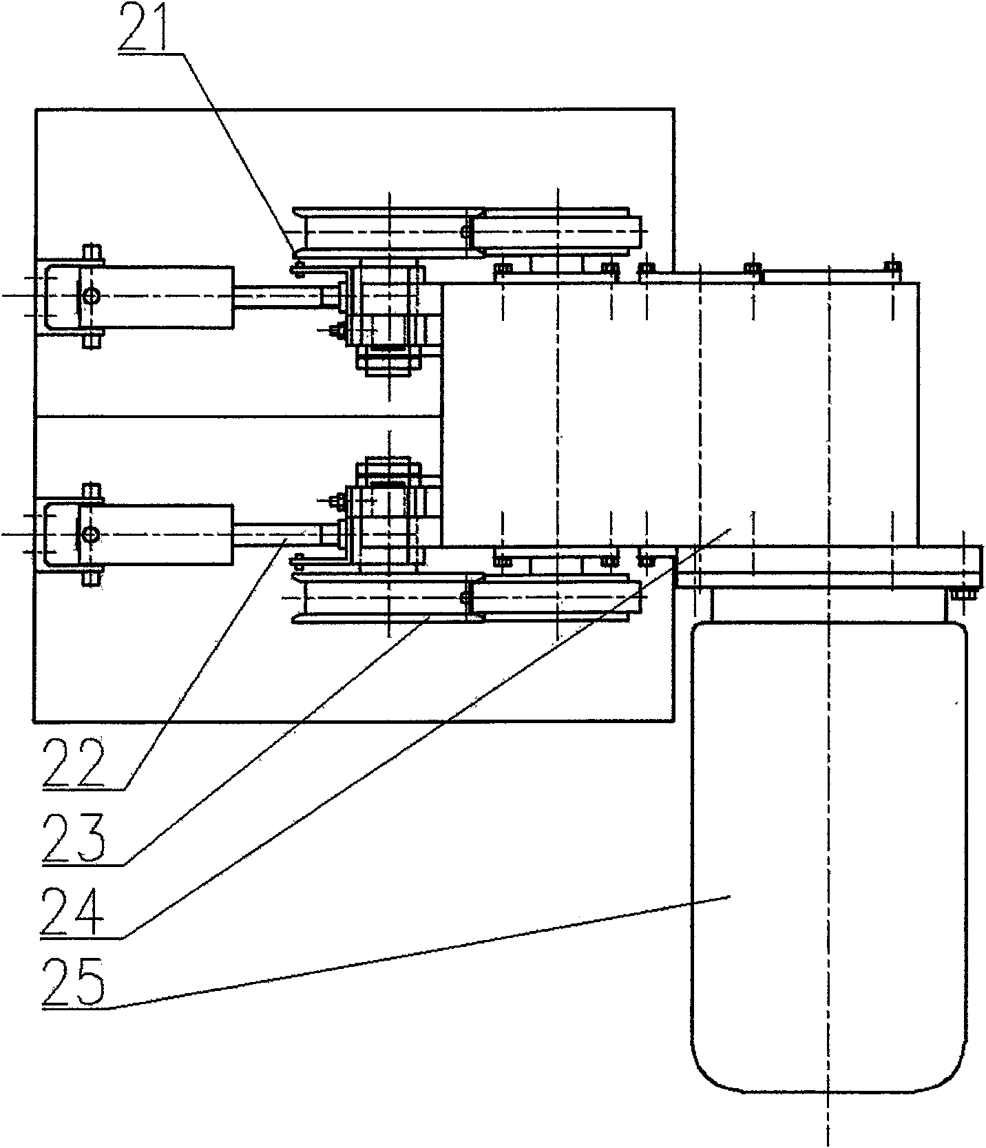 Two-thread vertical thread feeding device