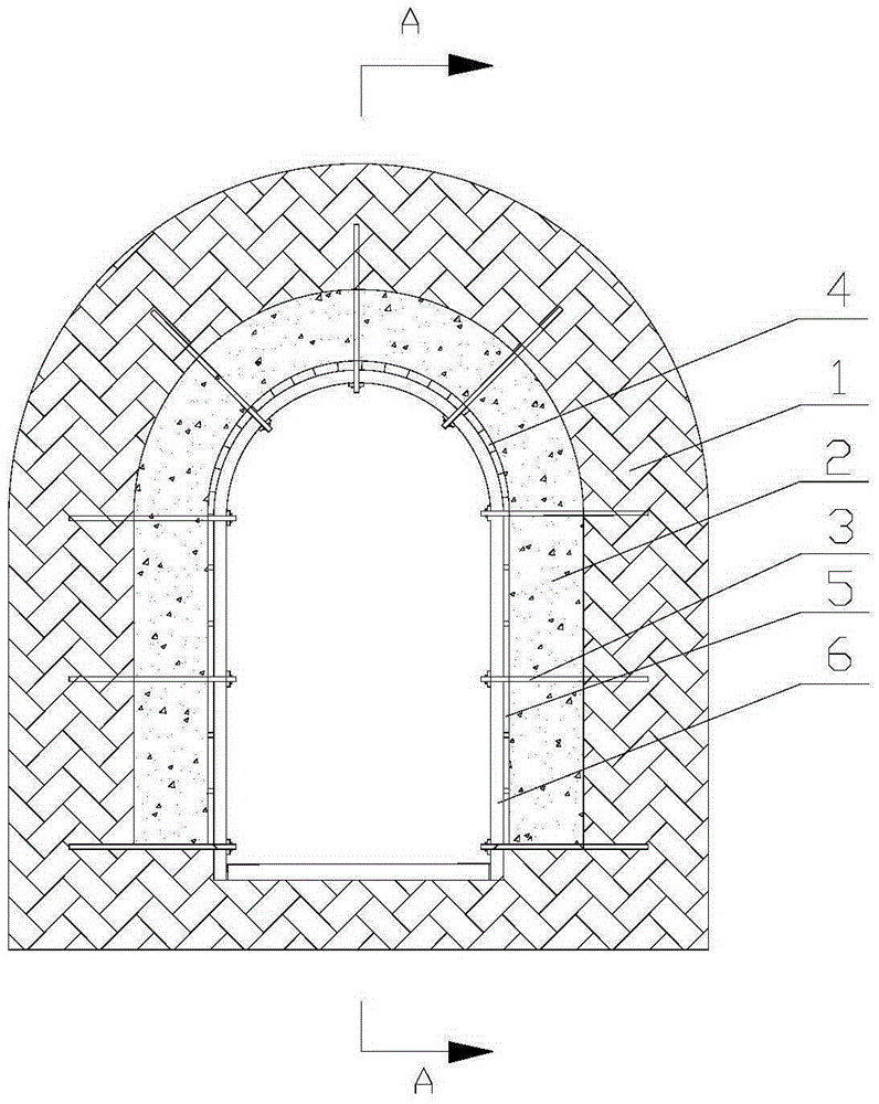 Template supporting device for concrete supporting construction of shaft and lane engineering