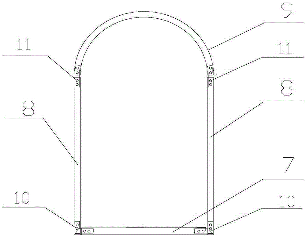 Template supporting device for concrete supporting construction of shaft and lane engineering