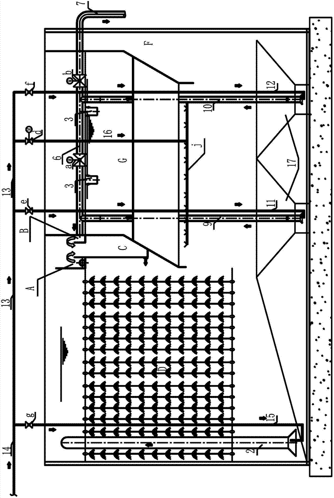 Integrated recycling-type biological sewage treatment device and correlation method thereof