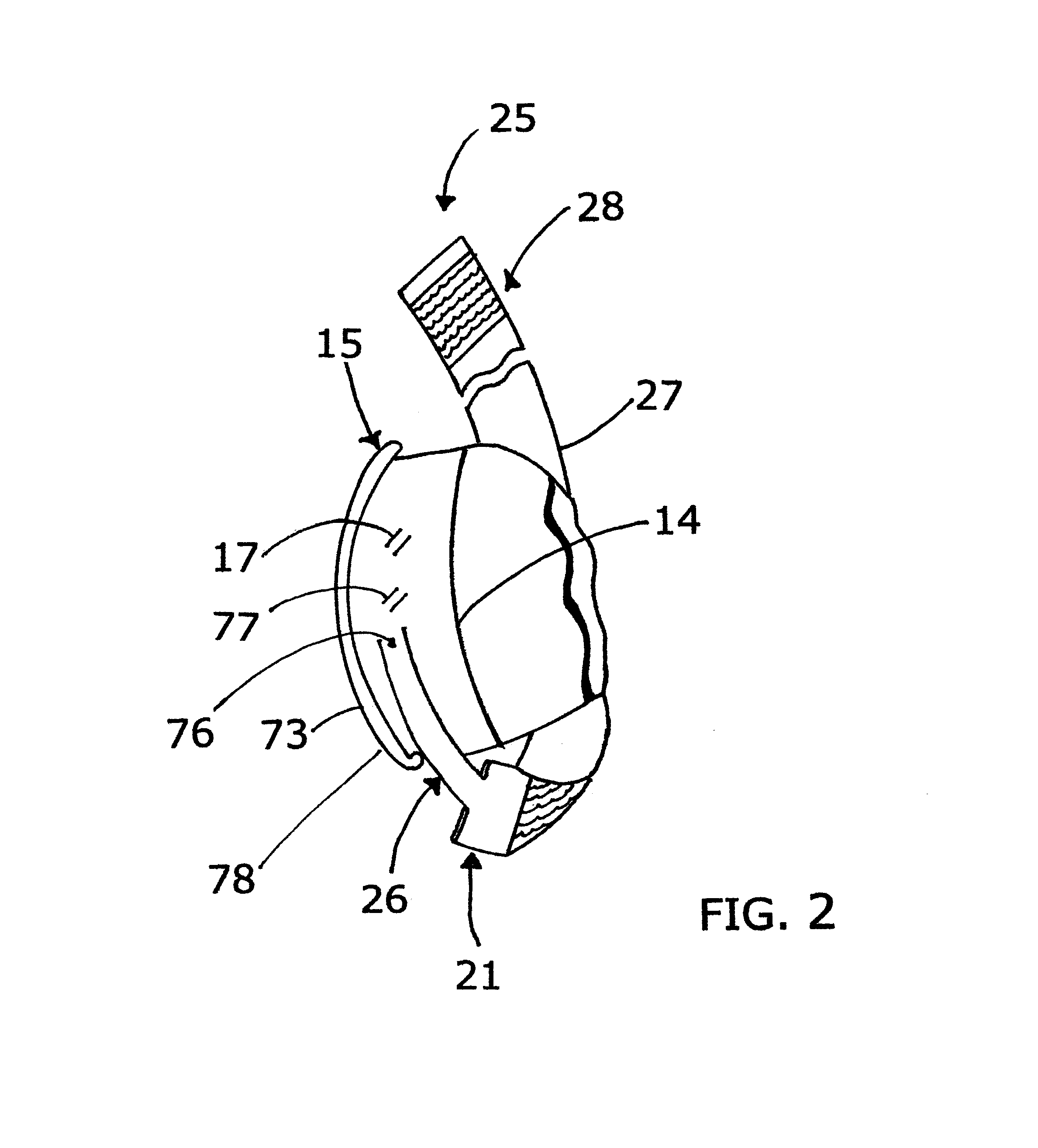 Male external catheter with integral strap