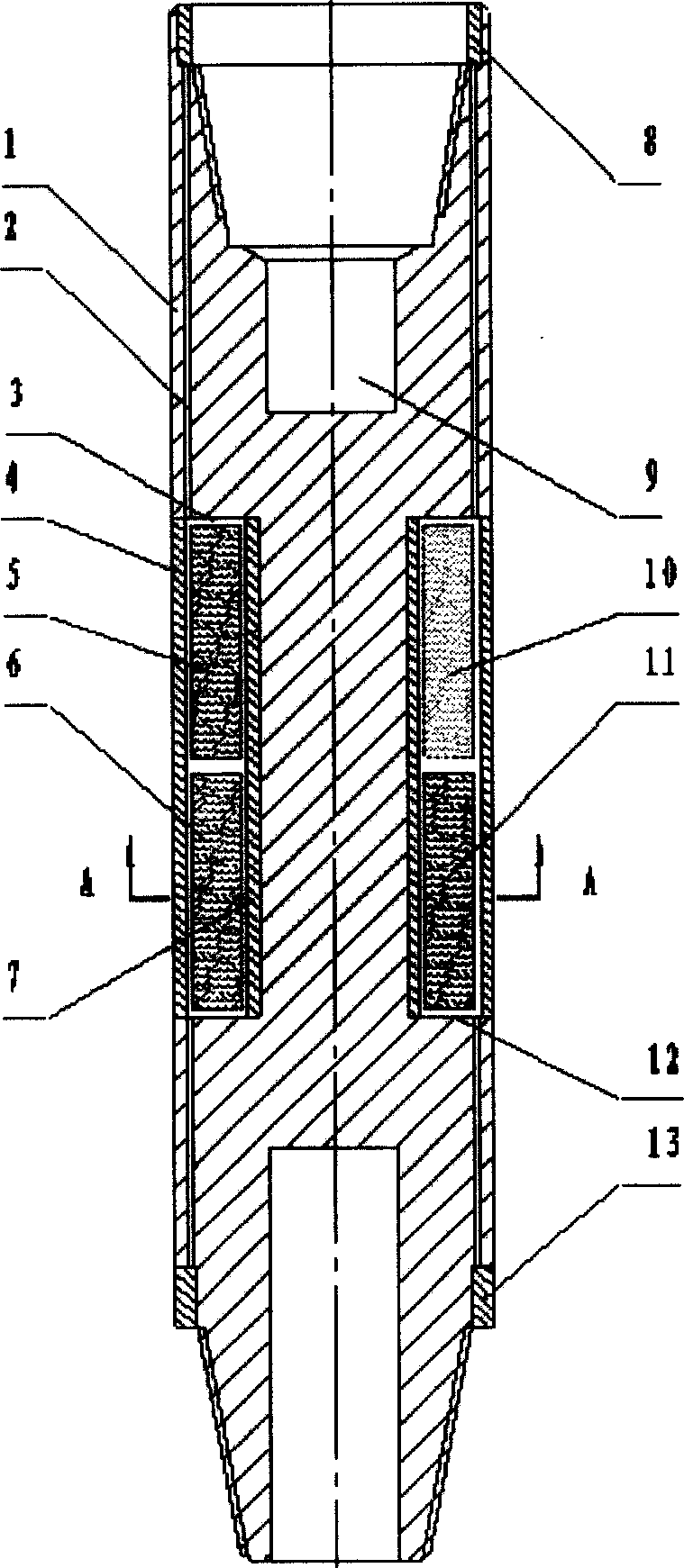 Well deflection and position gamma measuring nistrument during drilling