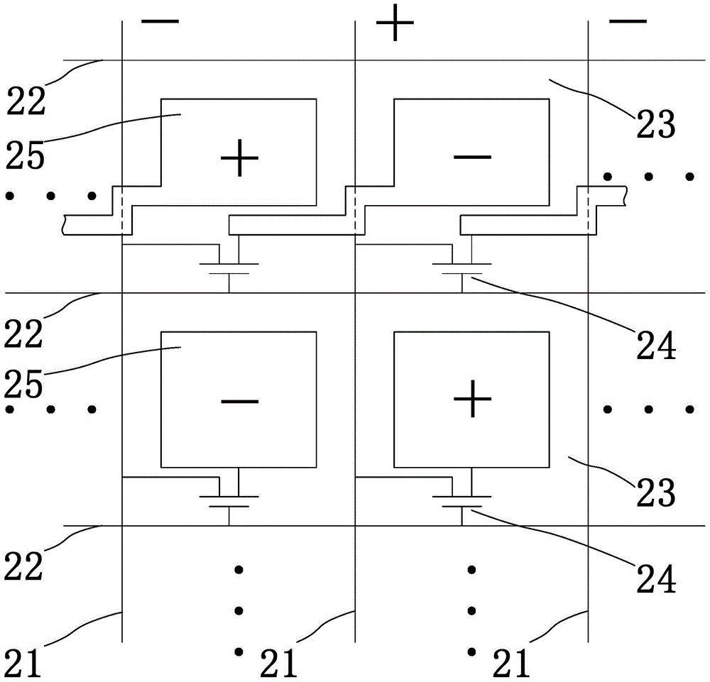 Pixel structure, array substrate, display panel, display device and driving method for display device